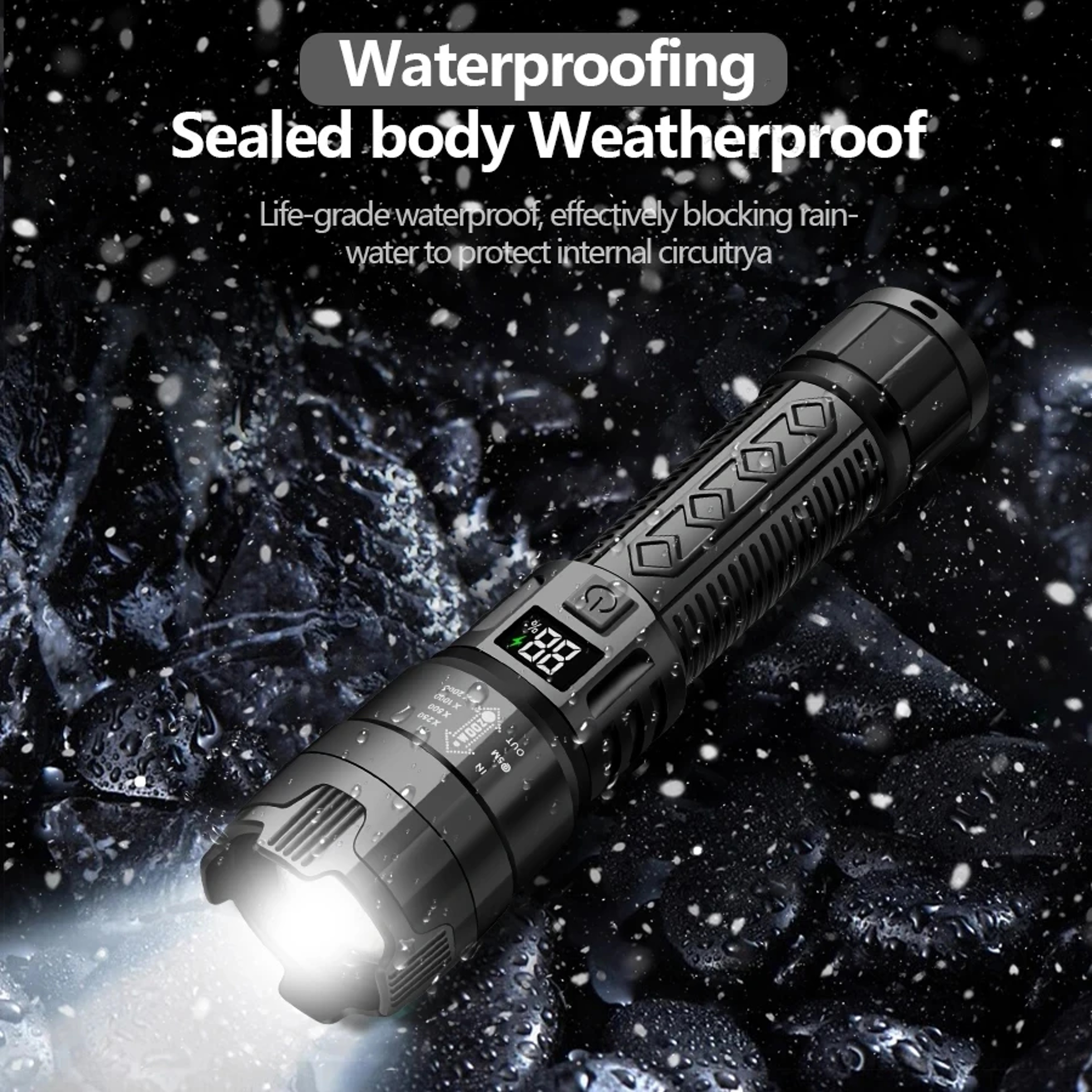 High Power LED Tactical Flashlight With USB Charging Perfect For Camping Fishing  Emergencies 5