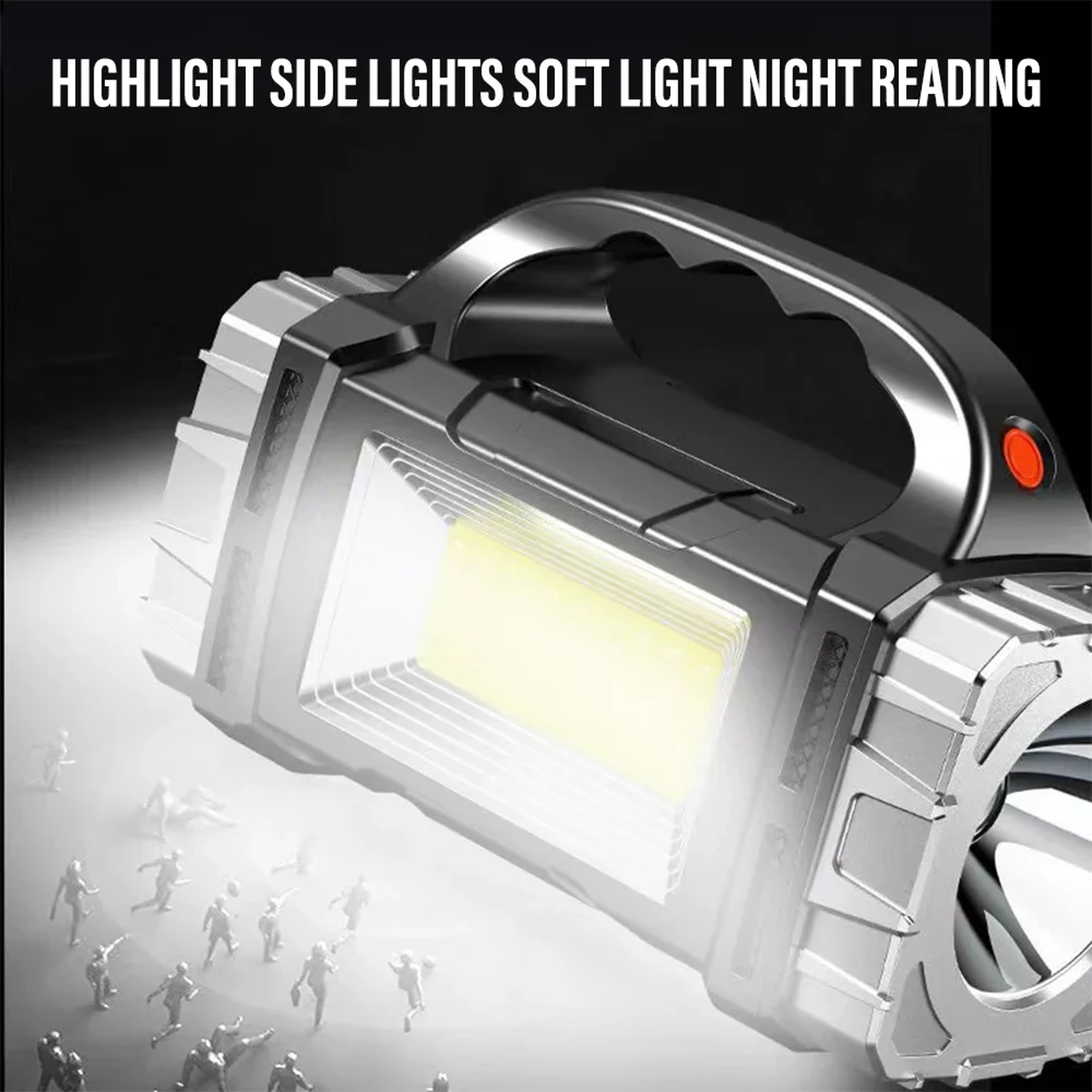 High Power Rechargeable LED Flashlight with Side Light Multifunctional Waterproof Light, Multiple Lighting Modes – view 3