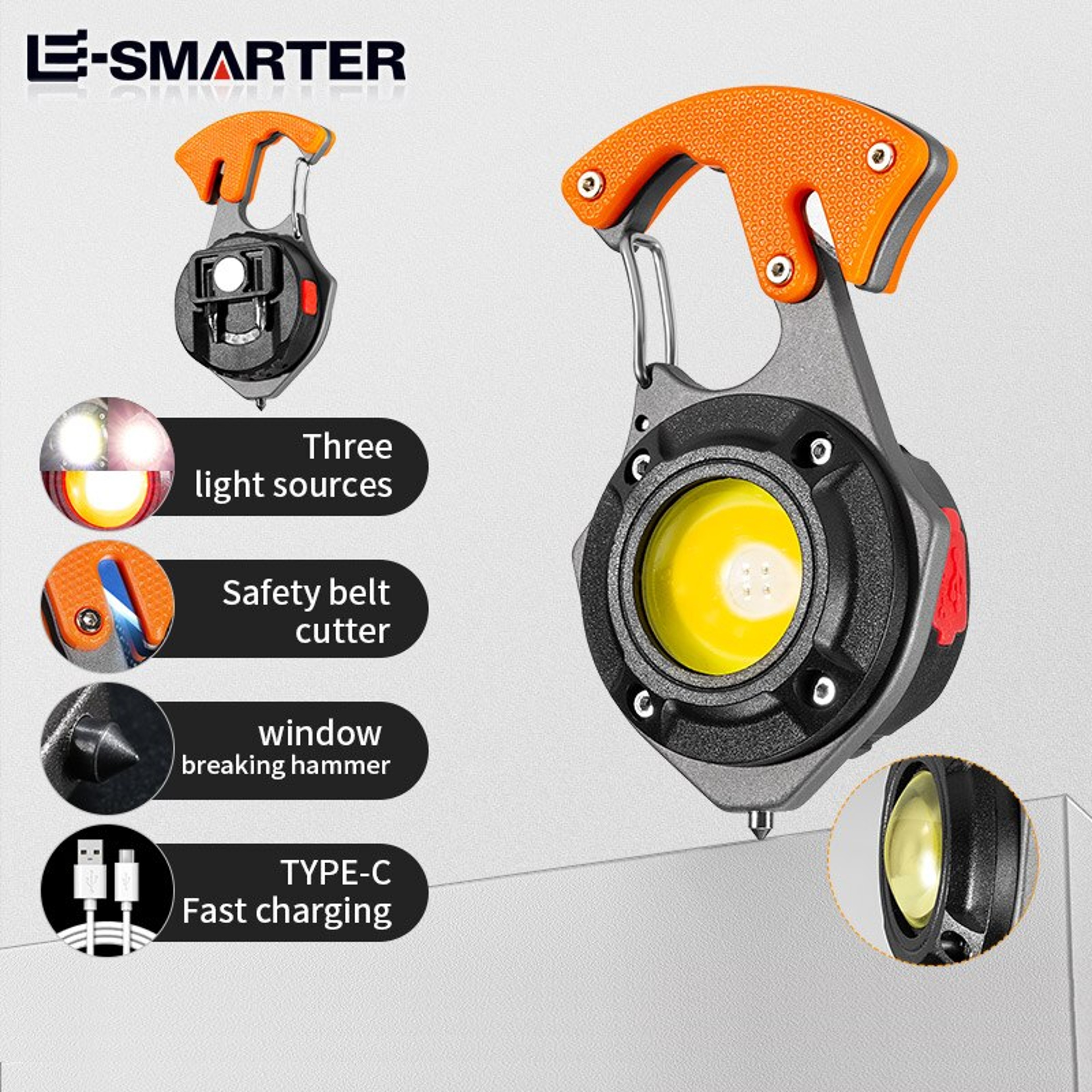 Portable Keychain COB Flashlight with Fast Charging & Large Capacity Battery – view 4