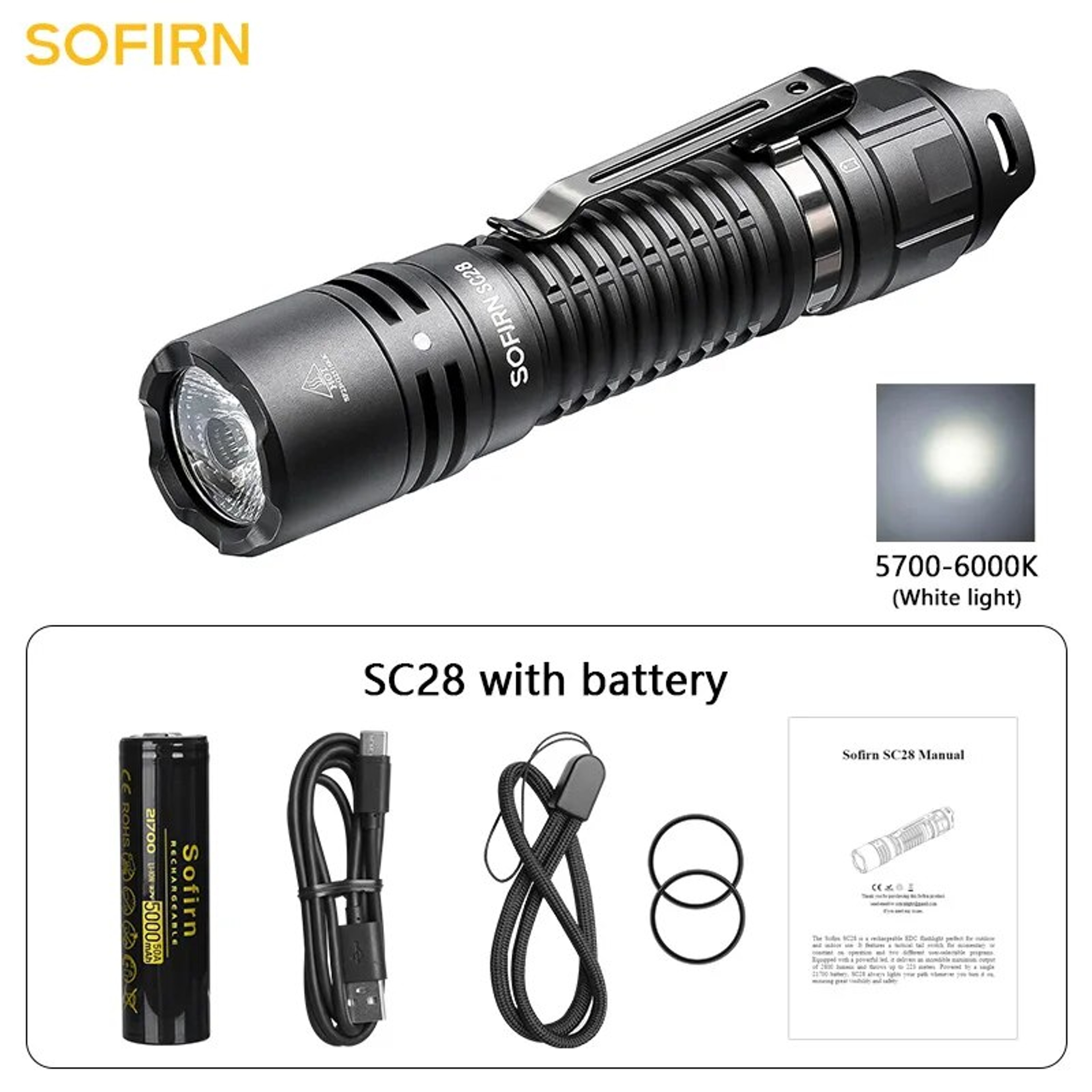 Sofirn Rechargeable LED Flashlight Powerful & Portable EDC Torch for Camping – view 7