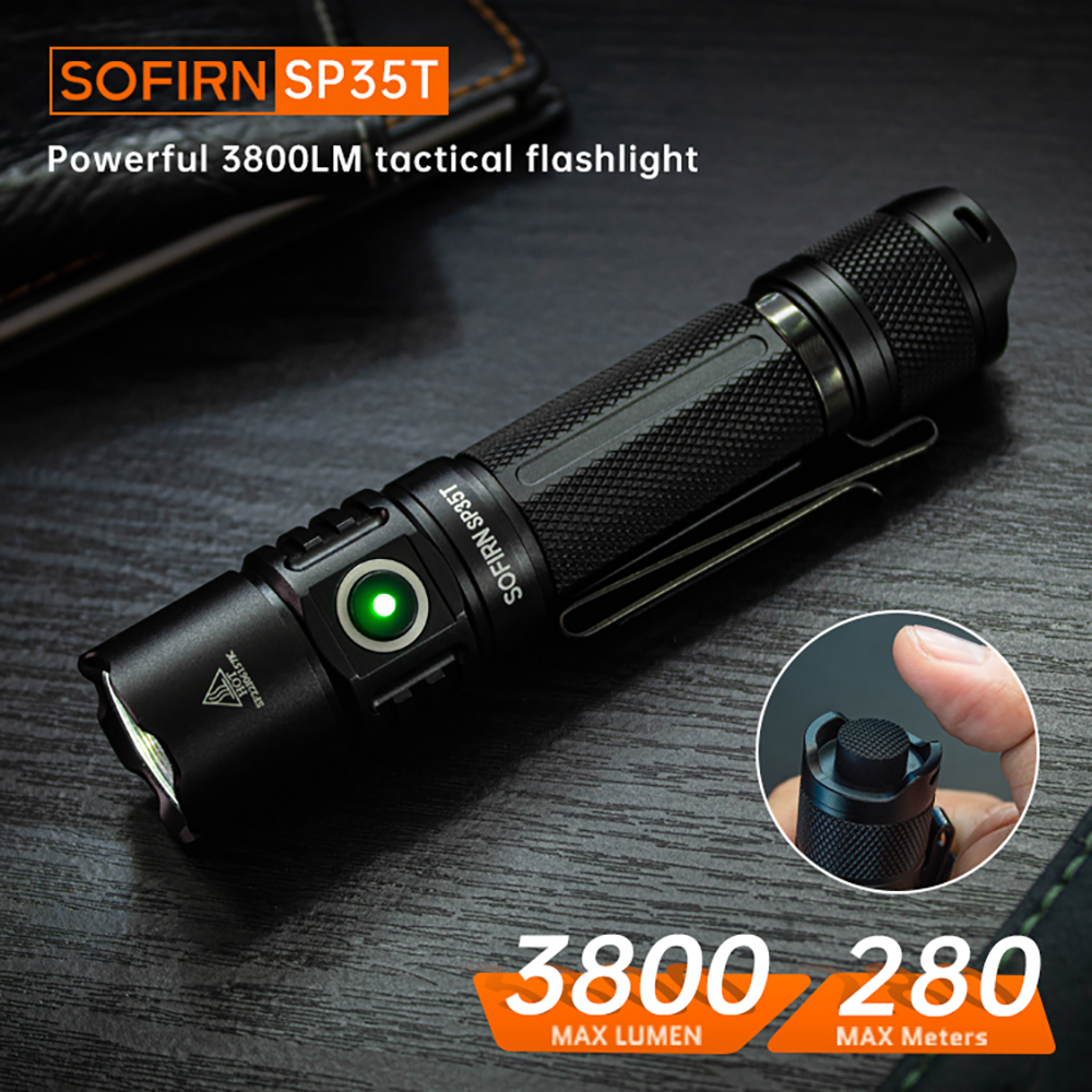 Sofirn Tactical LED Flashlight USB C Rechargeable Torch With Dual Switch Power Indicator 0