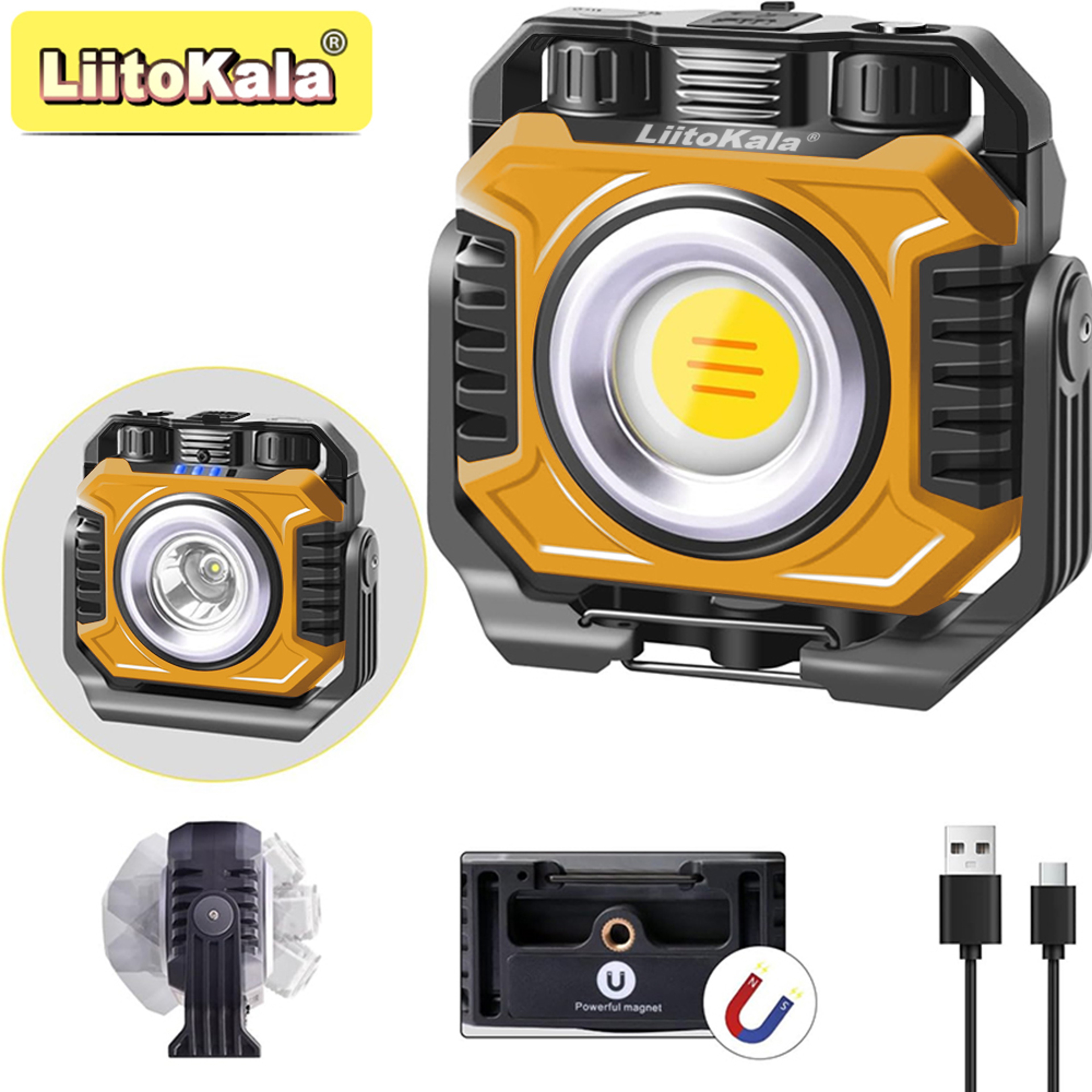 Rechargeable Magnetic Work Light with Battery Temperature Sensitive, Rotation – view 9
