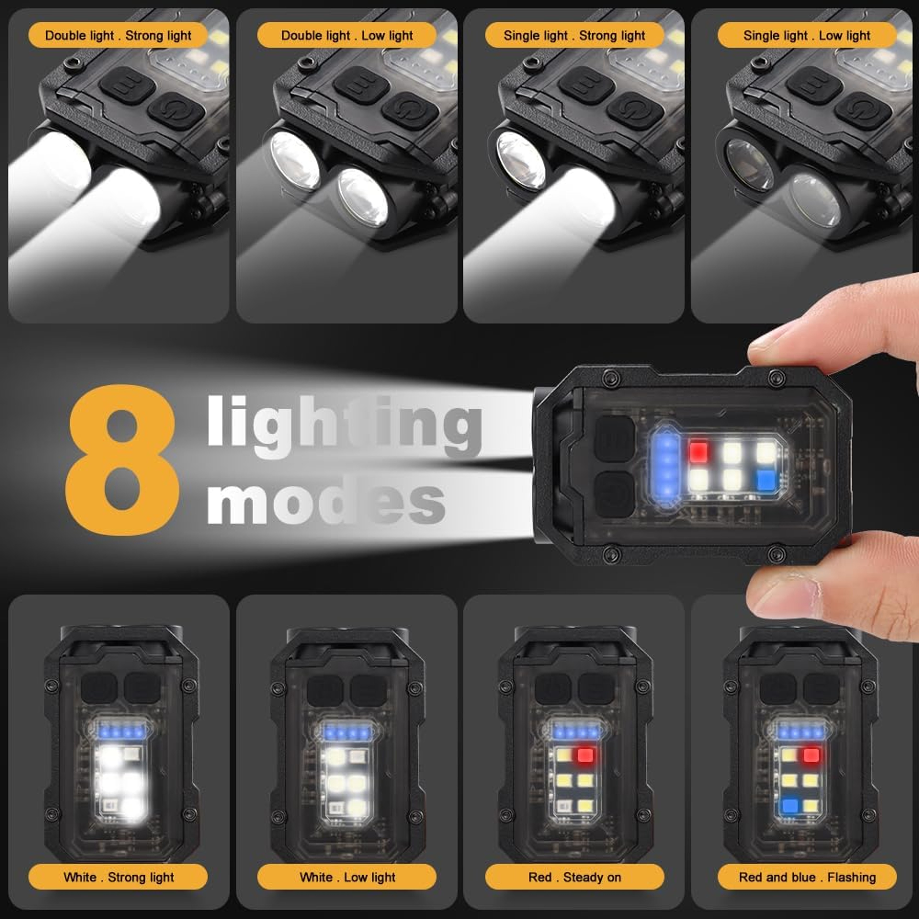 Super Bright LED Flashlight Mini Pocket Torch With Magnetic Clip  Rechargeable Keychain 2