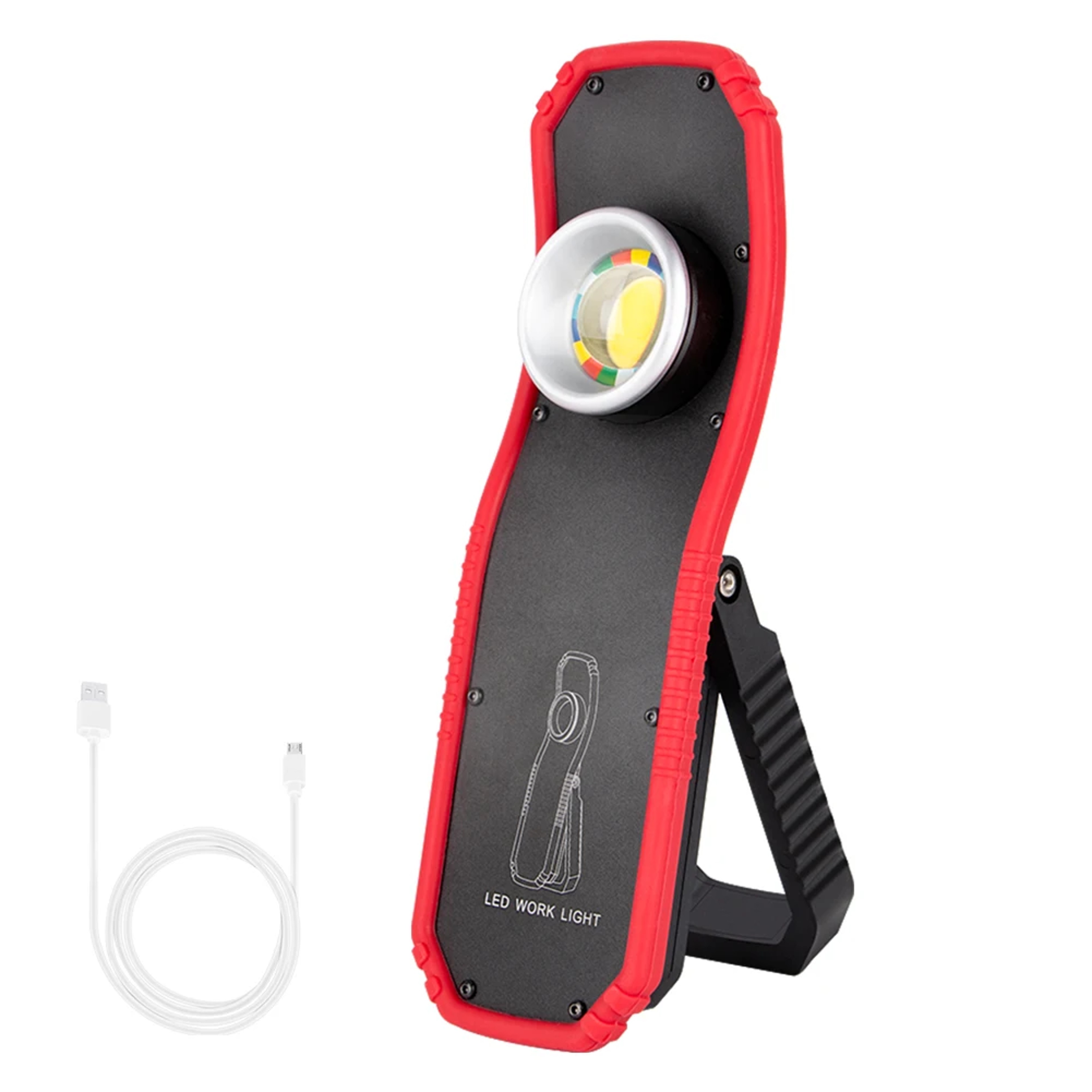 Portable LED COB Flashlight Torch USB Rechargeable Magnetic Lantern for Camping High Low Modes, Work Light – view 1