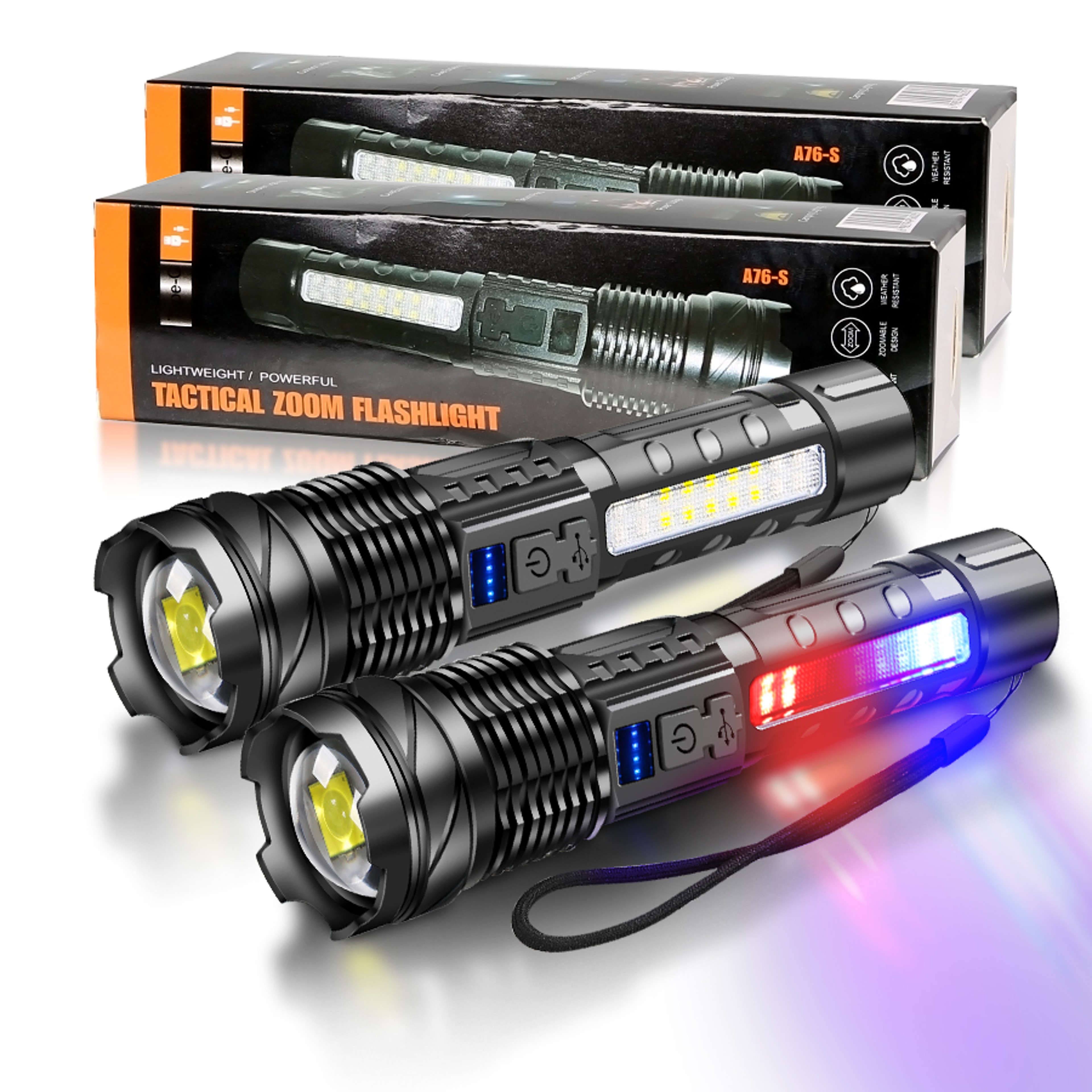 LED Flashlight Rechargeable Torch  High Power Tactical Zoom Light For Outdoor Camping  LongRange Us 0