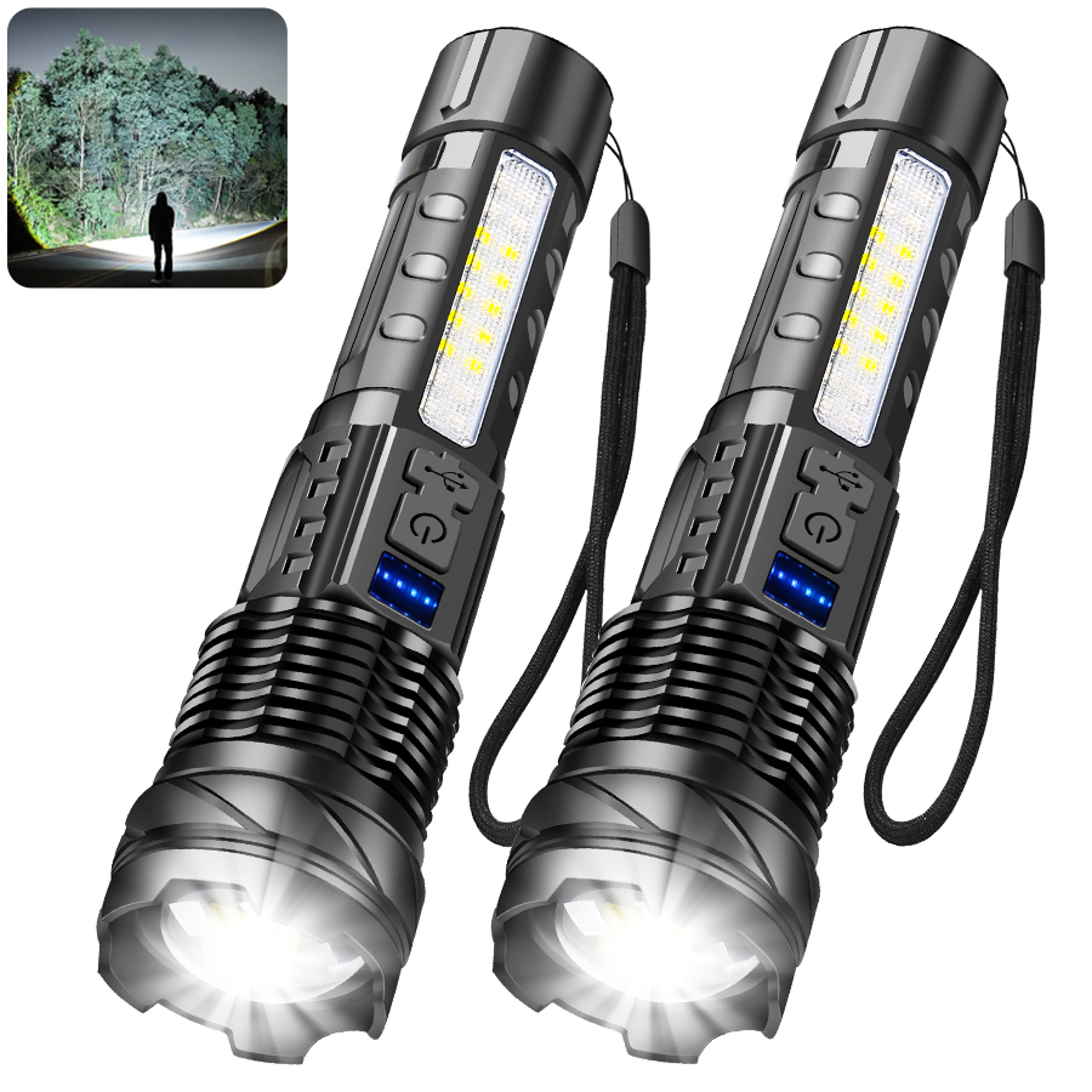 LED Flashlight Rechargeable Torch  High Power Tactical Zoom Light For Outdoor Camping  LongRange Us 7