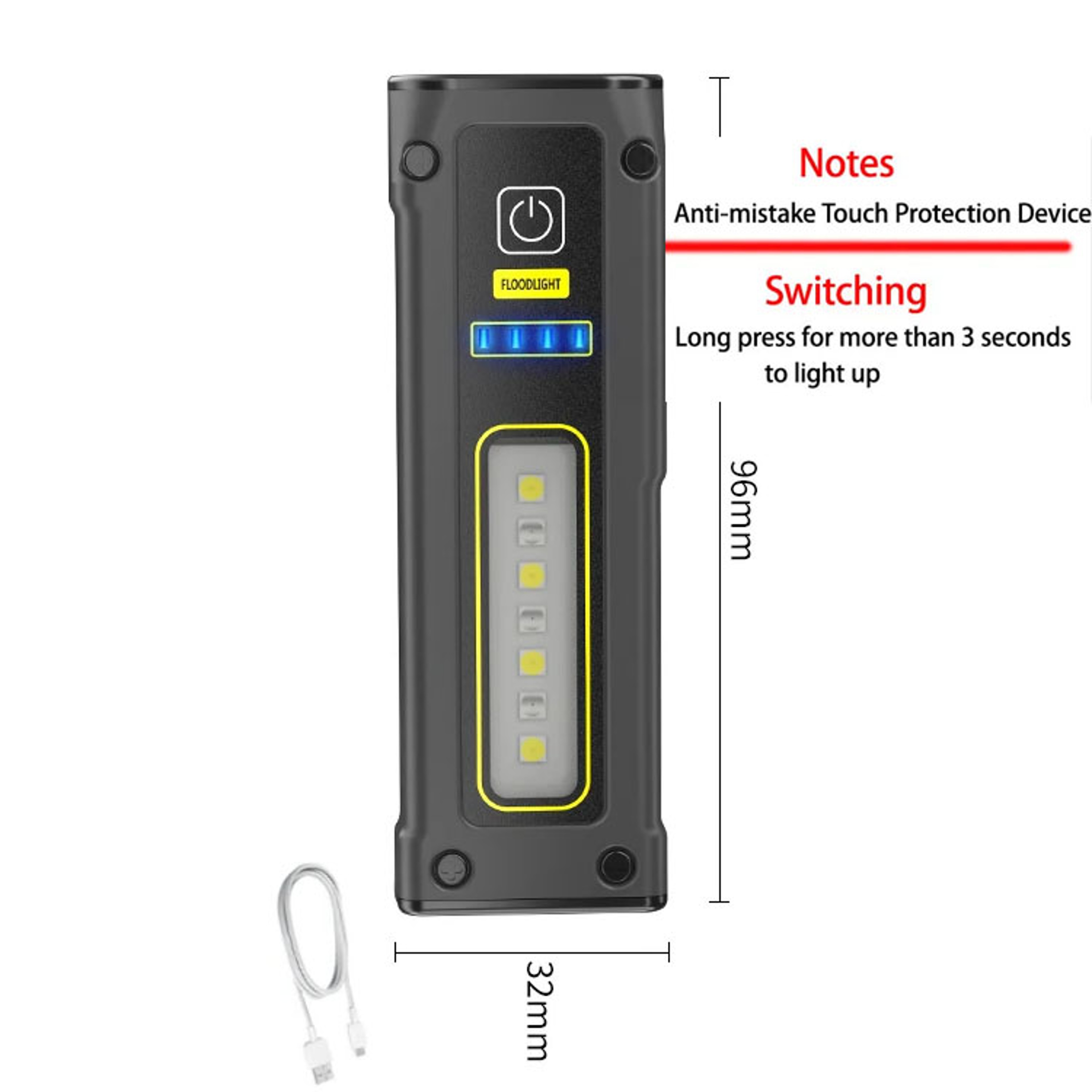 Mini Portable Rechargeable LED Flashlight Long Range Magnetic Outdoor Emergency Lamp For Fishing  C 6