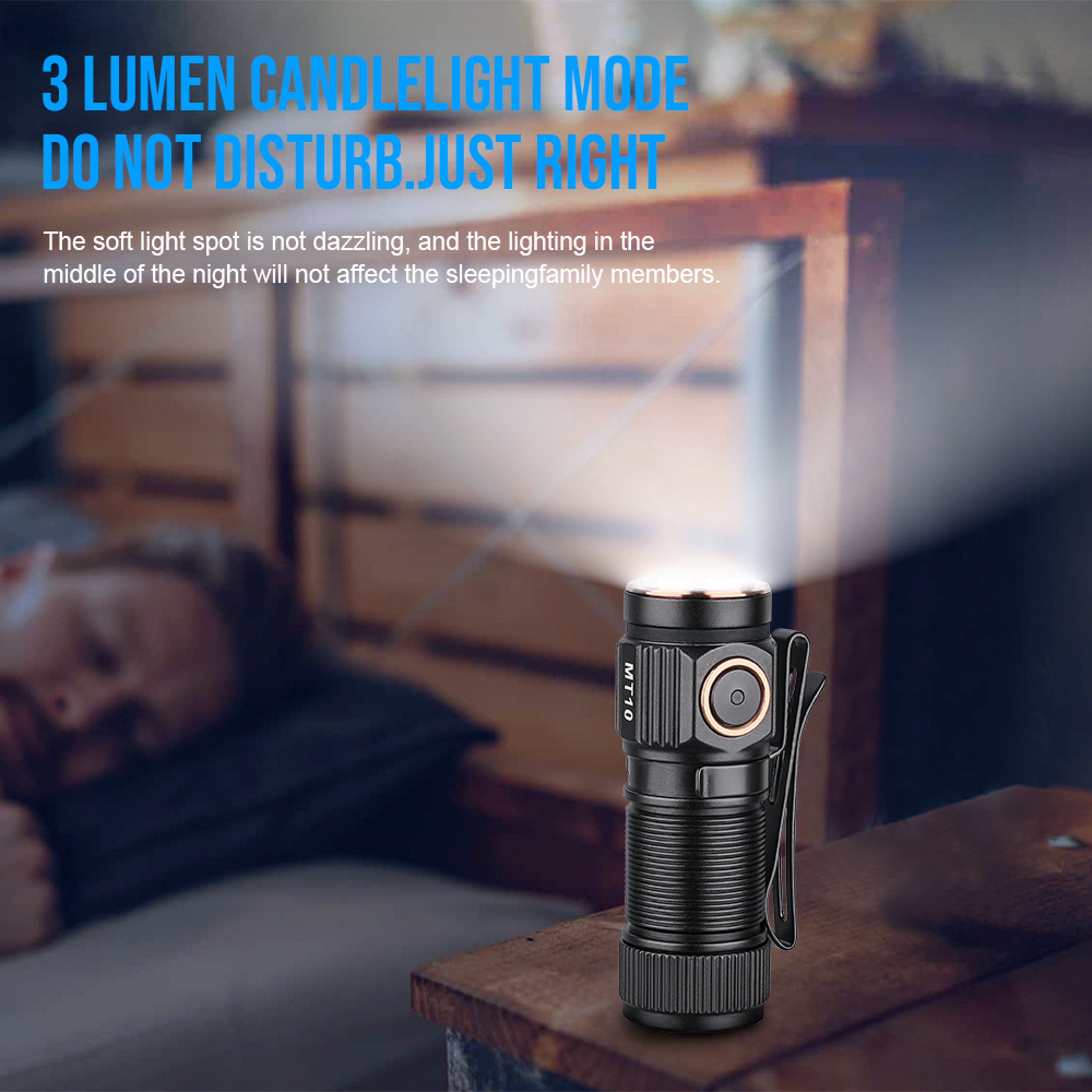 EDC Flashlight Lumen Rechargeable Mini Torch with USB C Charging, Waterproof LED Lamp – view 3