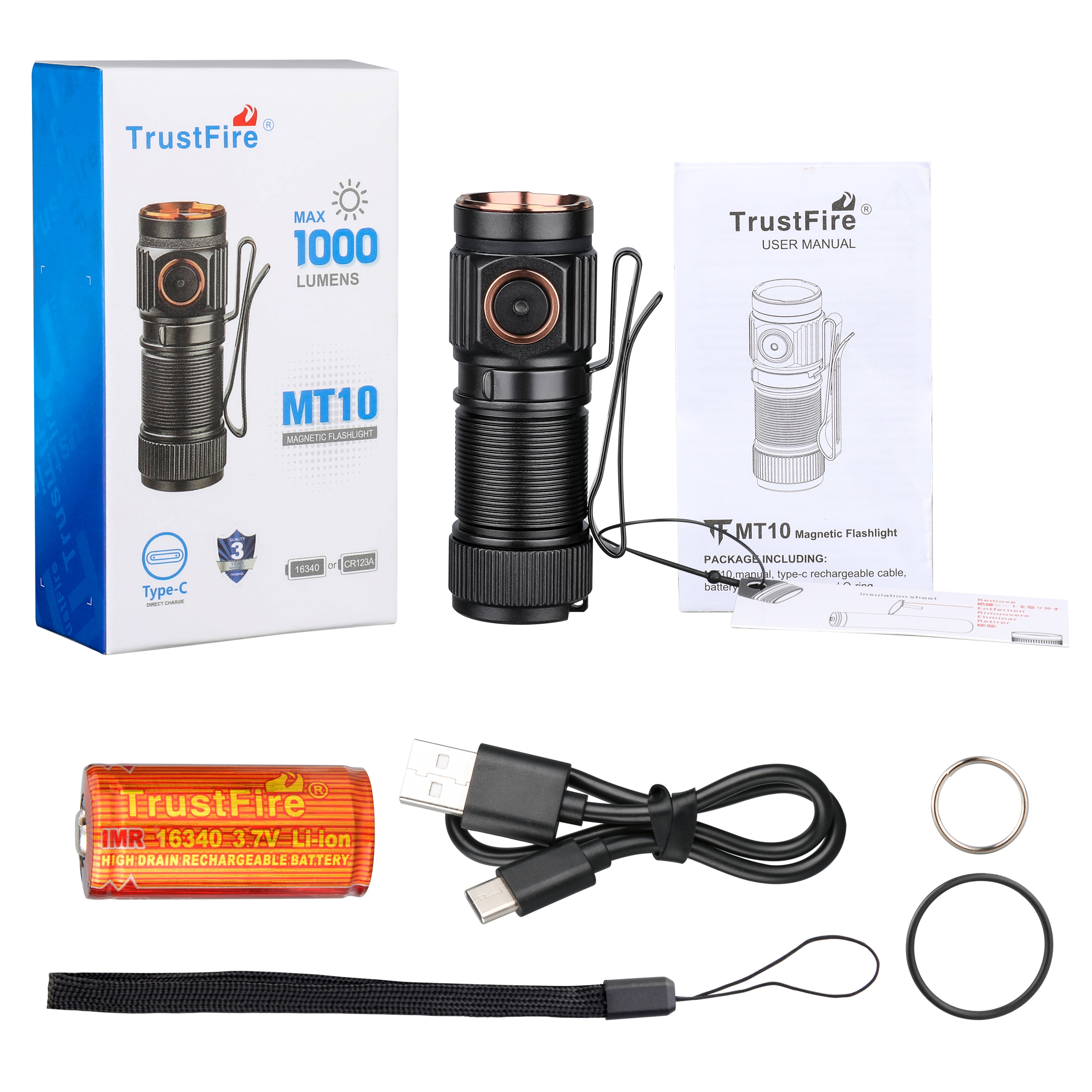 EDC Flashlight Lumen Rechargeable Mini Torch with USB C Charging, Waterproof LED Lamp – view 7