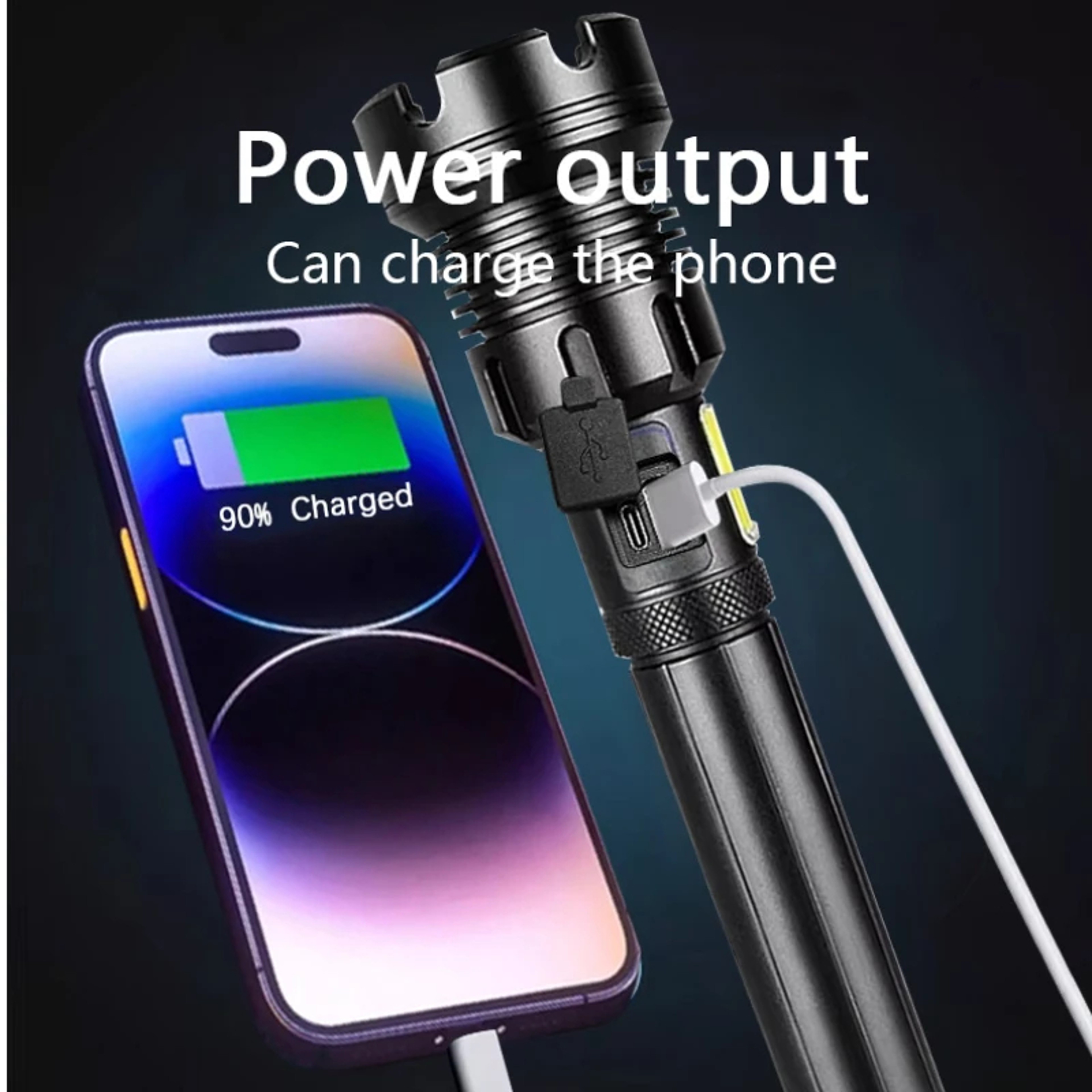 Rechargeable Tactical Flashlight Powerful Military Lantern For Camping Hunting  Outdoor Use 2