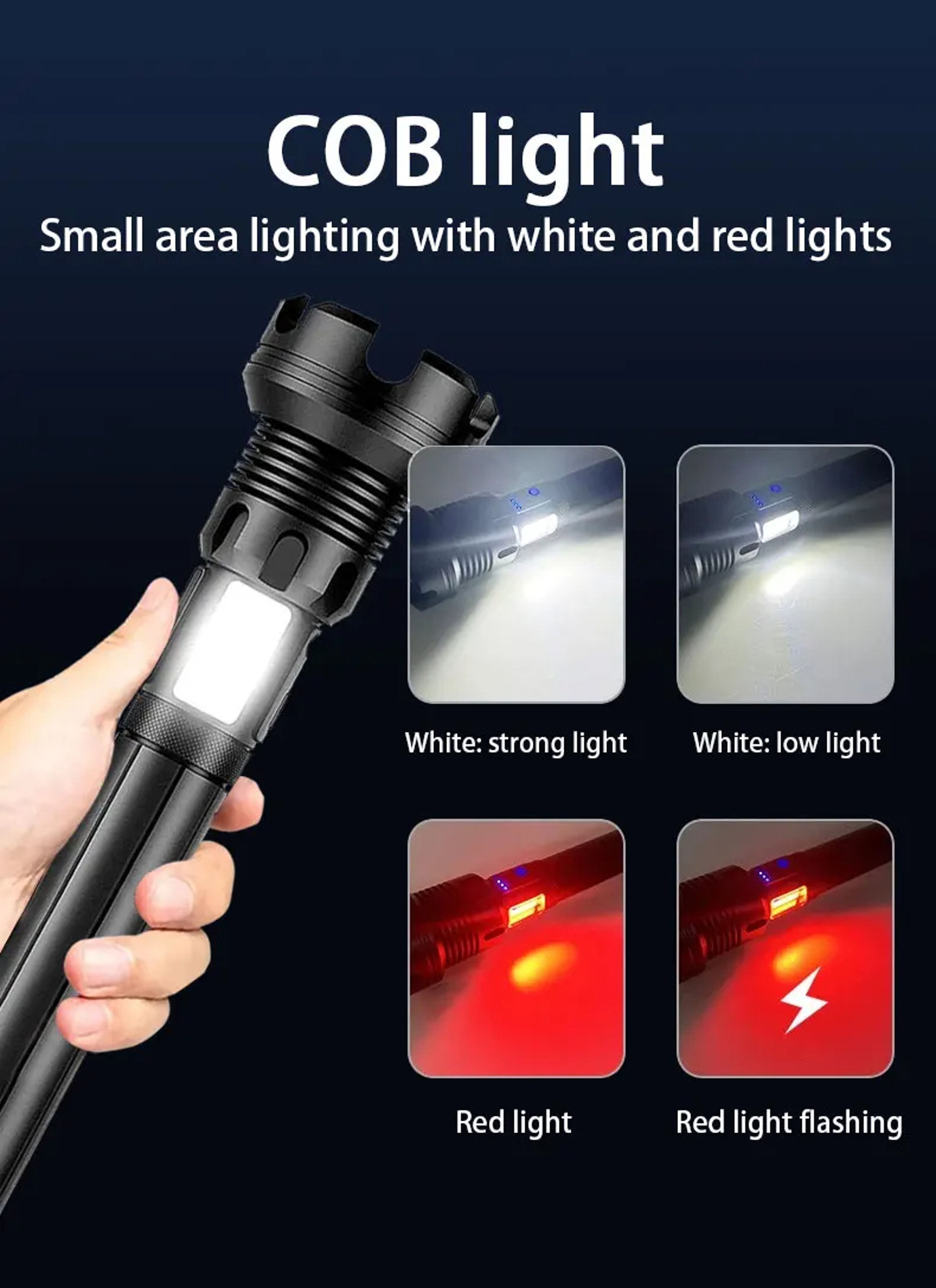 Rechargeable Tactical Flashlight Powerful Military Lantern For Camping Hunting  Outdoor Use 3