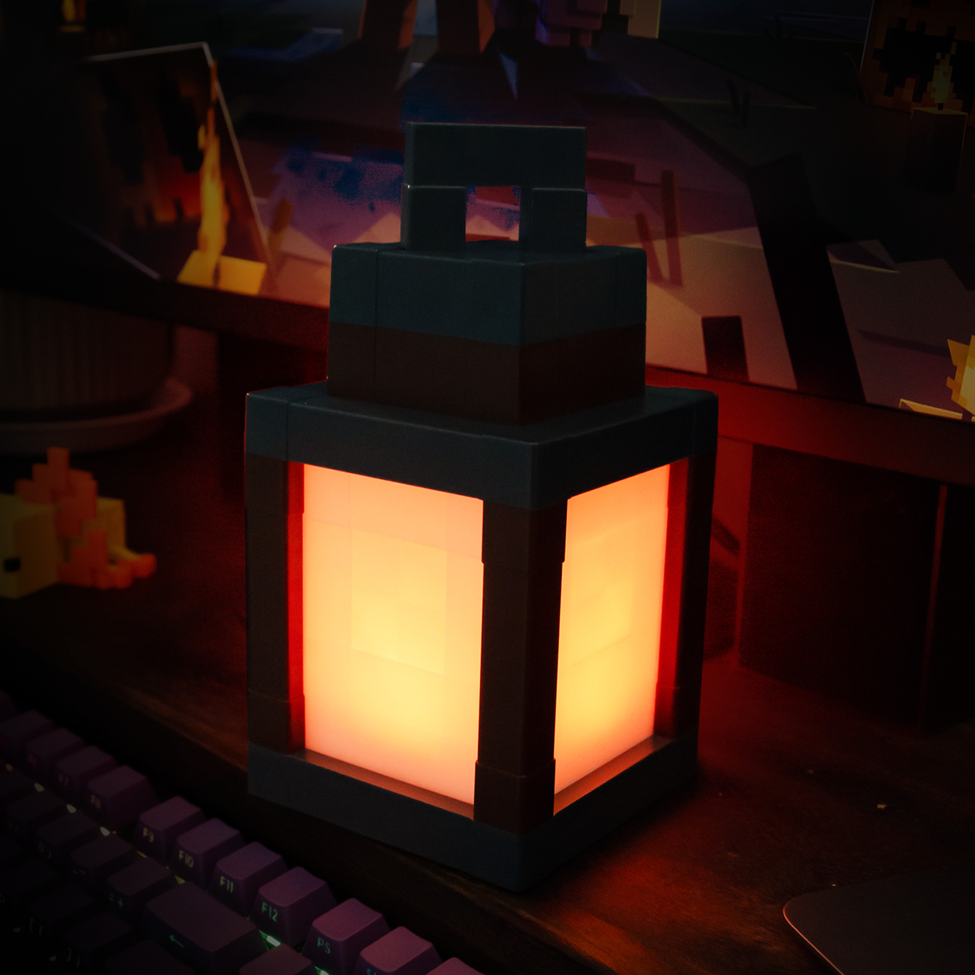 Pixel Style Night Light Portable Lantern Color LED Lantern For DIY Home Decoration  Festival Atmosp 0