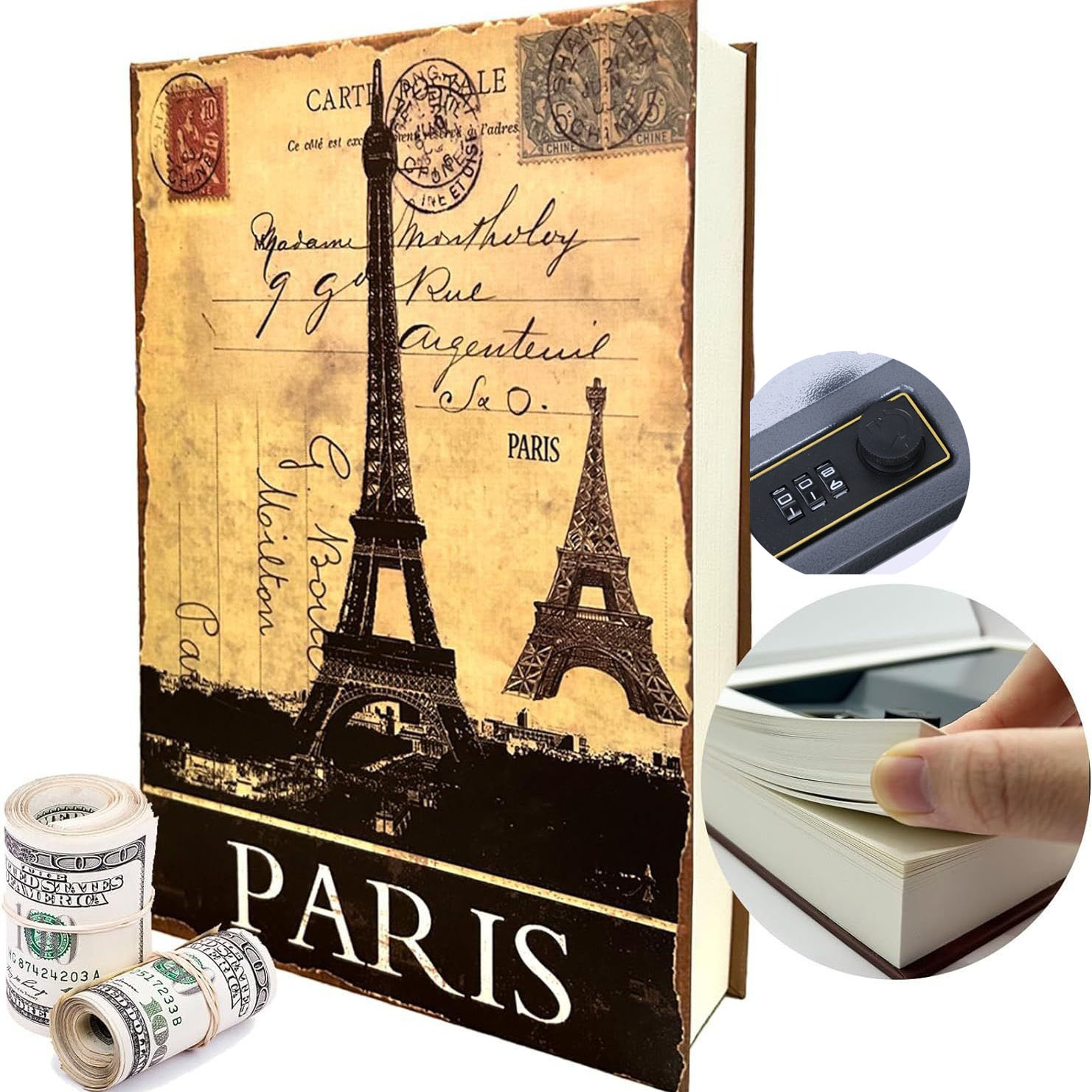 Genuine Paper Transfer Book Safe Box Secret Hidden Safe With Combination Lock For Protecting Valuab 8