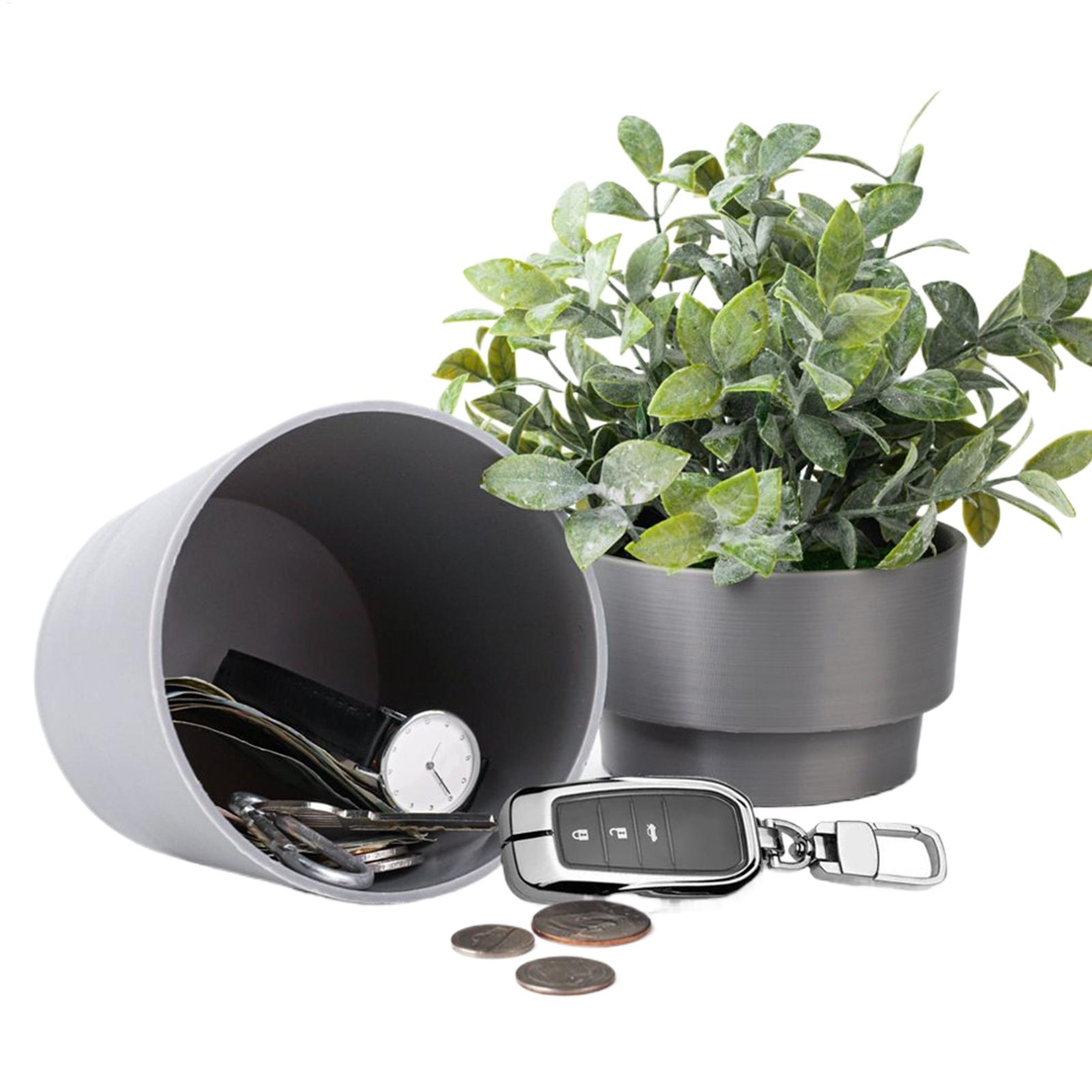 Flower Pot Safe Storage Box with Lock Mini Organizer for Keys, Money, and Valuables – view 4