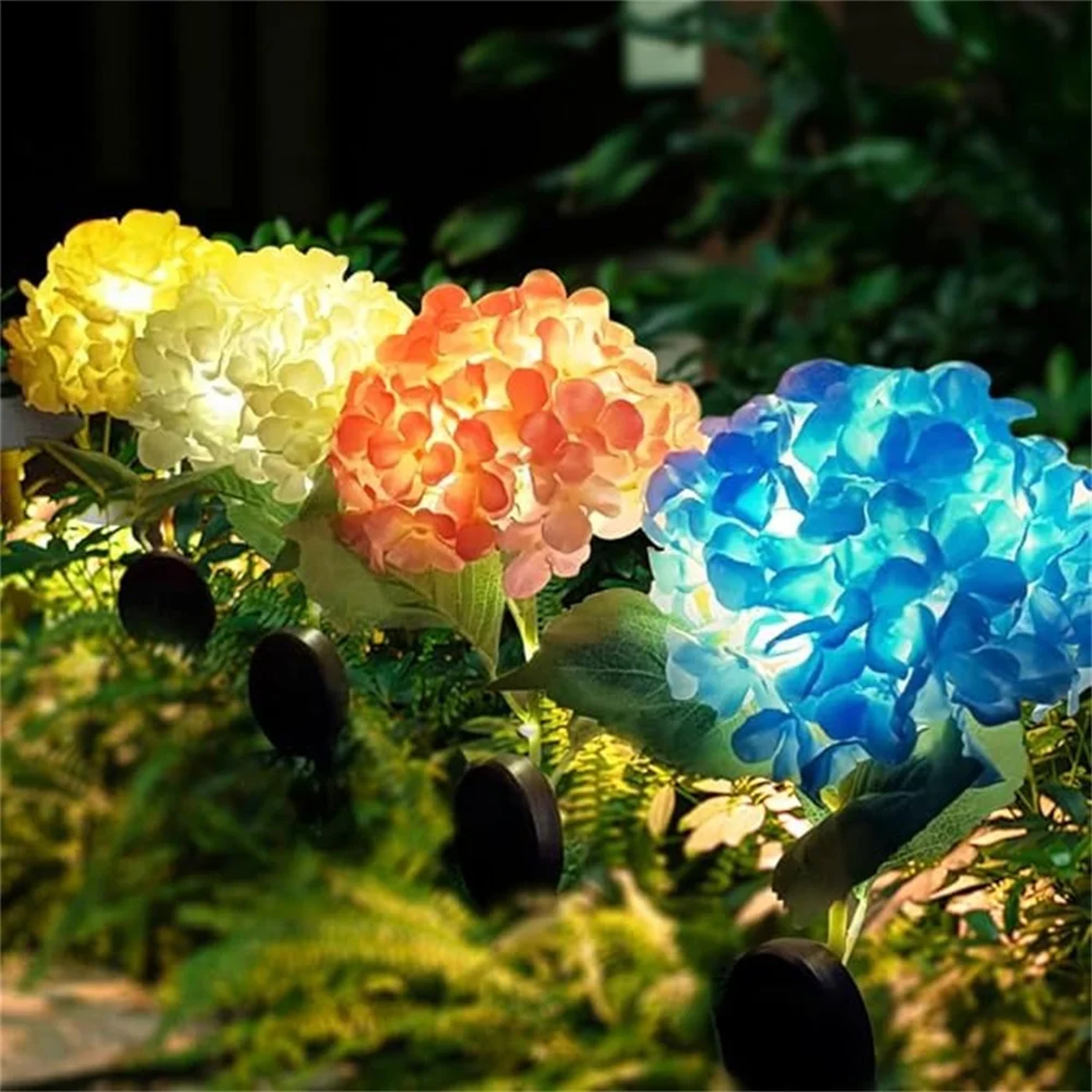 Solar Garden Lights Outdoor Hydrangea LED Flower Stake Lights Waterproof Decorative Pathway Lighting – view 3