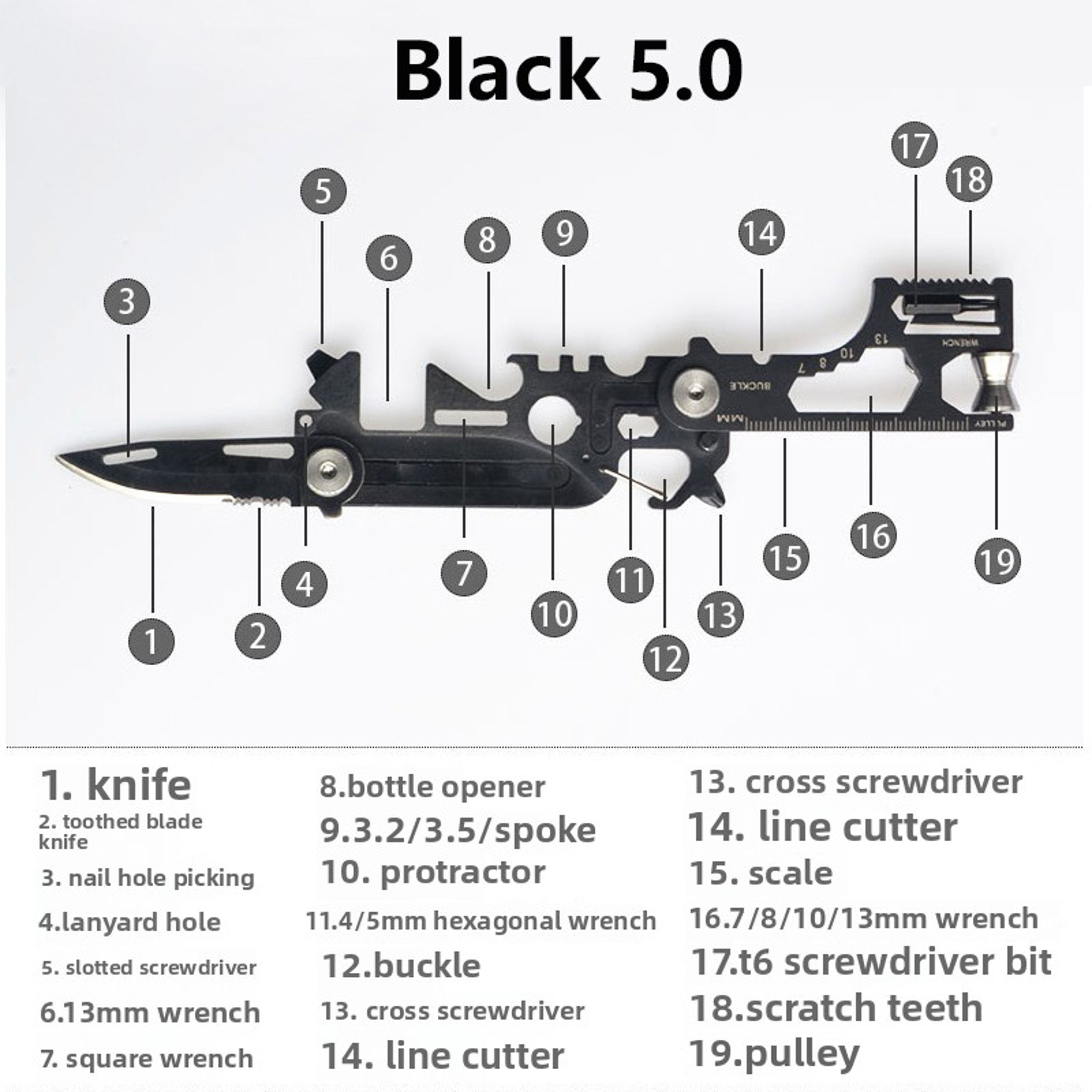 Compact EDC Multi Tool Keychain With Mini Folding Knife  Bottle Opener 4