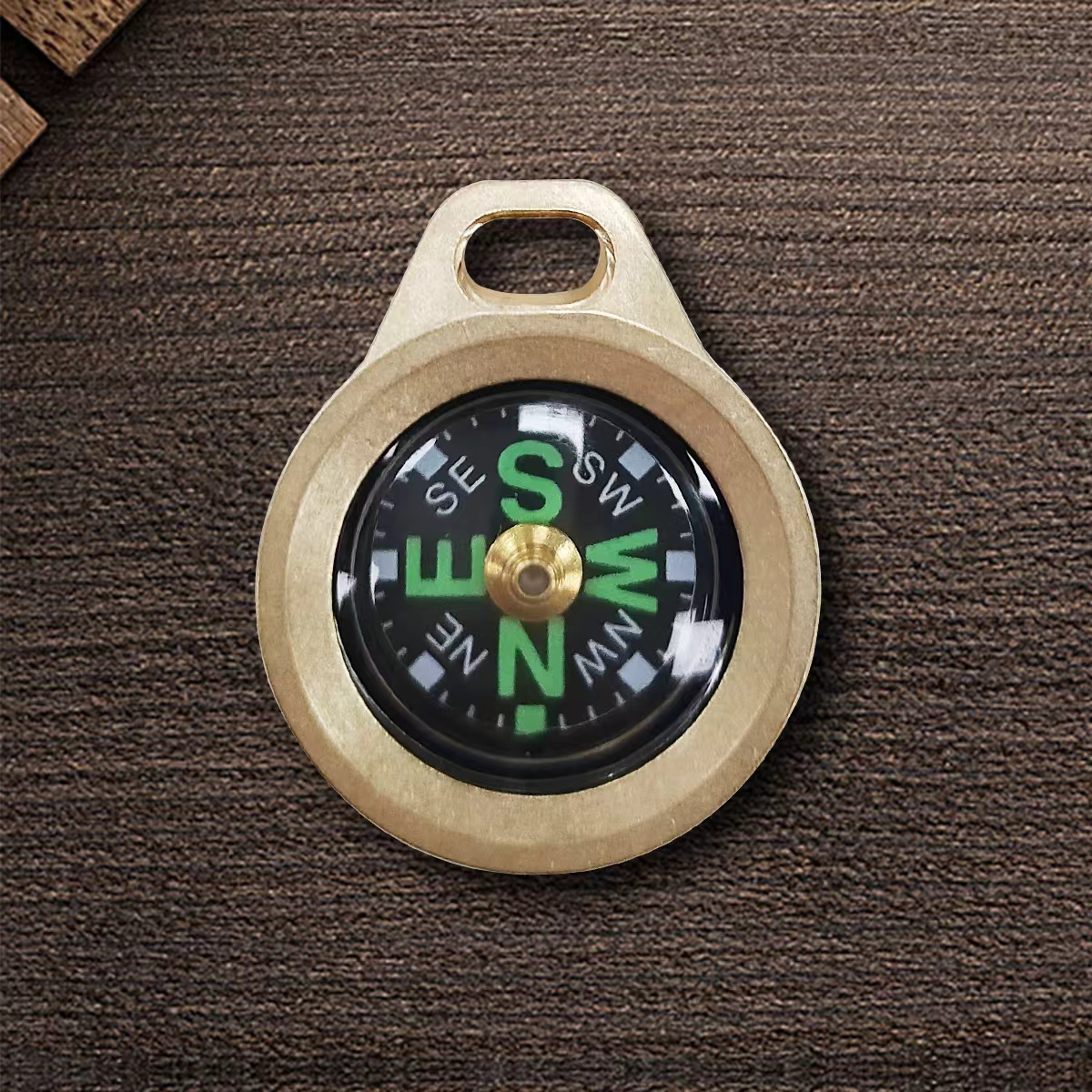 Compact Brass Pocket Compass Keychain for Camping & Survival Navigation – view 6