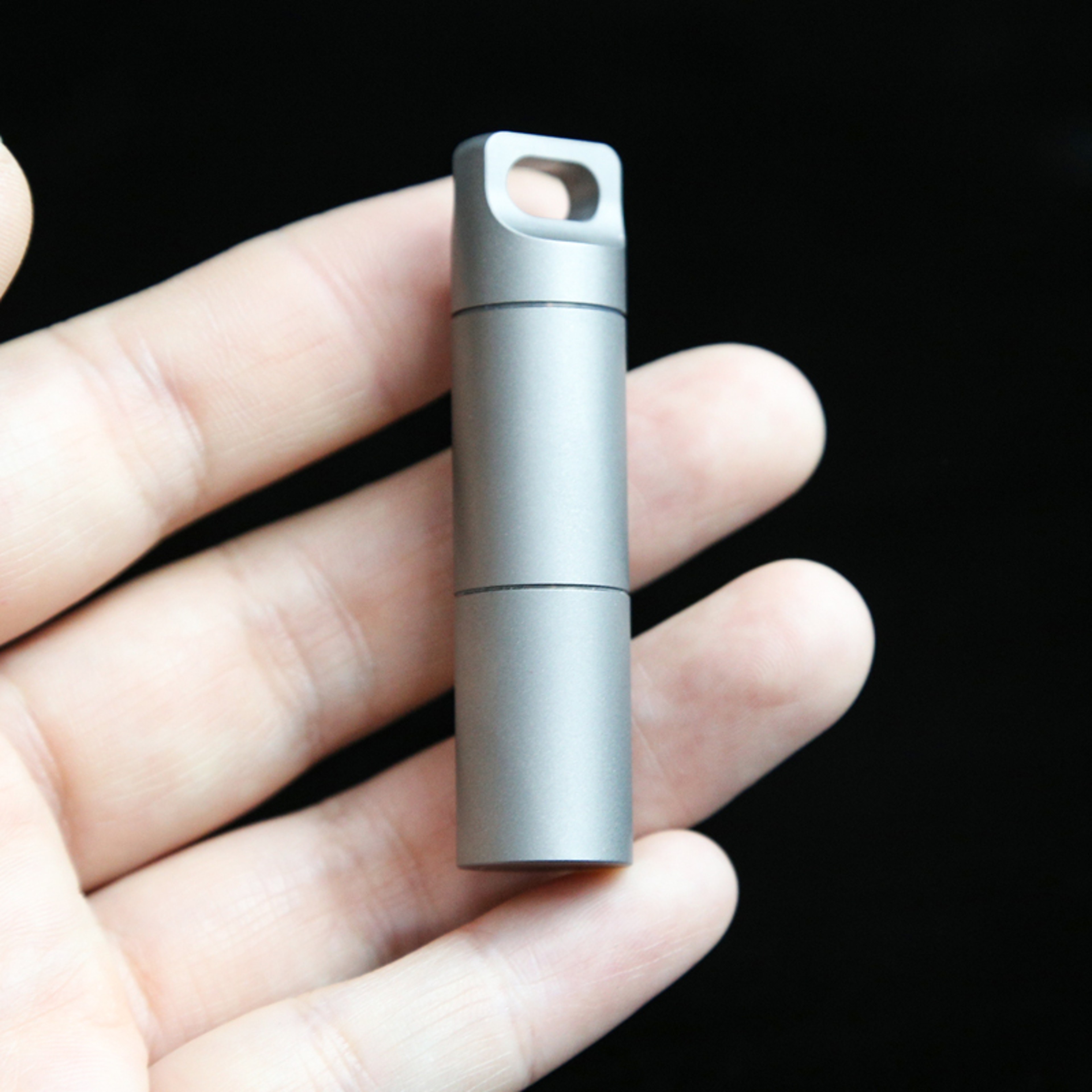 Titanium Waterproof Pill Case Keychain Mini EDC pill container for Travel & Outdoor Safety – view 3