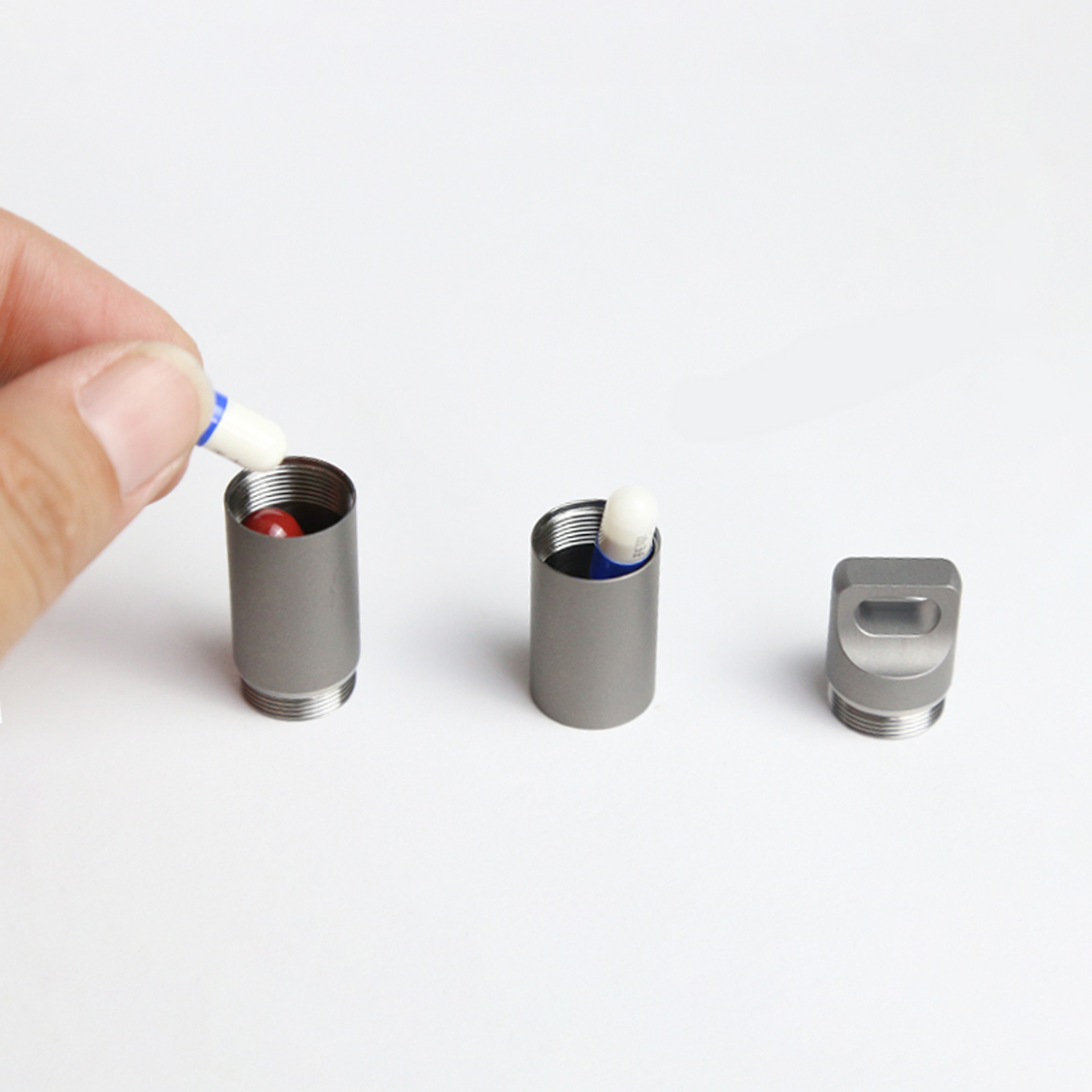 Titanium Waterproof Pill Case Keychain Mini EDC pill container for Travel & Outdoor Safety – view 5