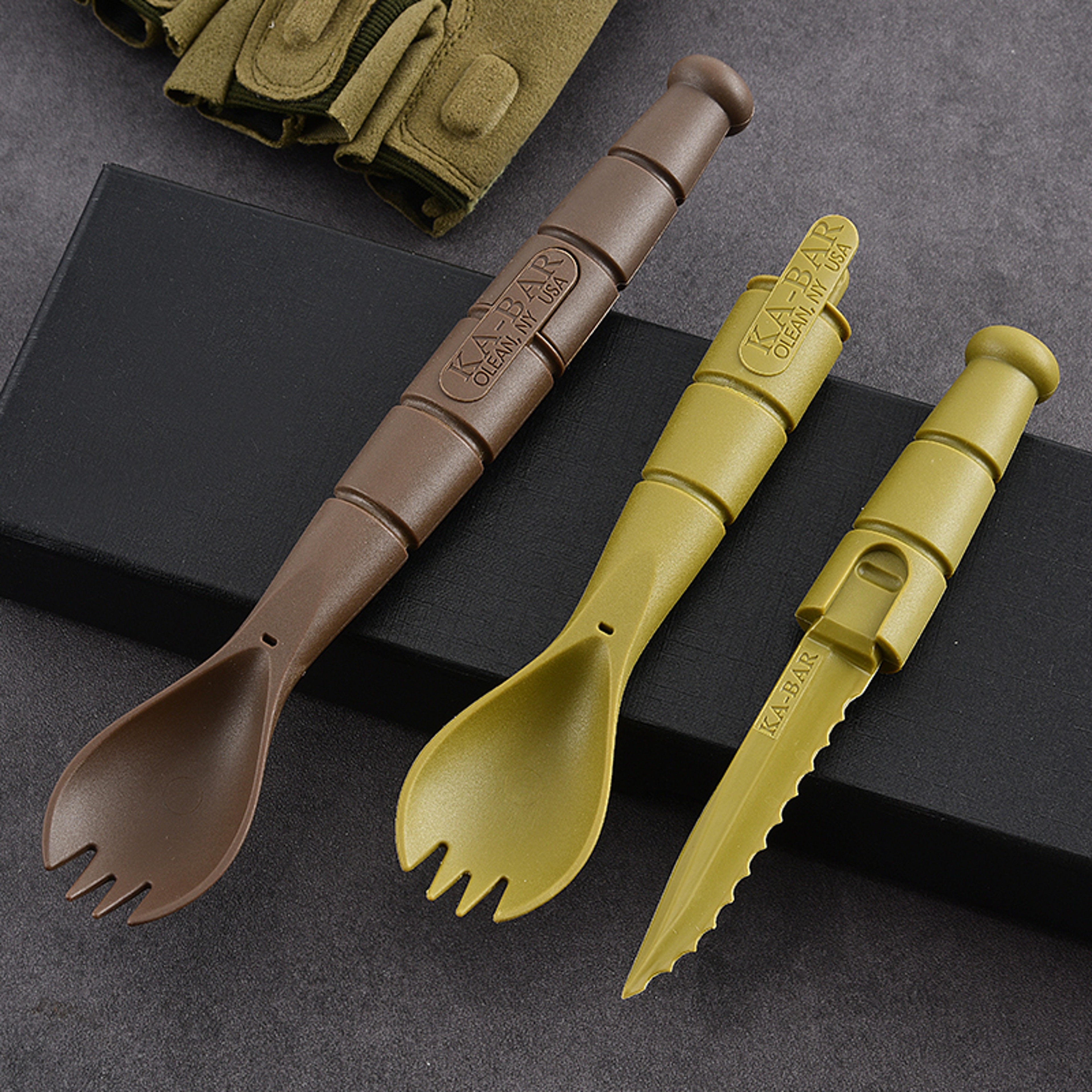 Compact Tactical EDC Utensil Set Portable Mini Tableware Knife, Fork & Spoon – view 2