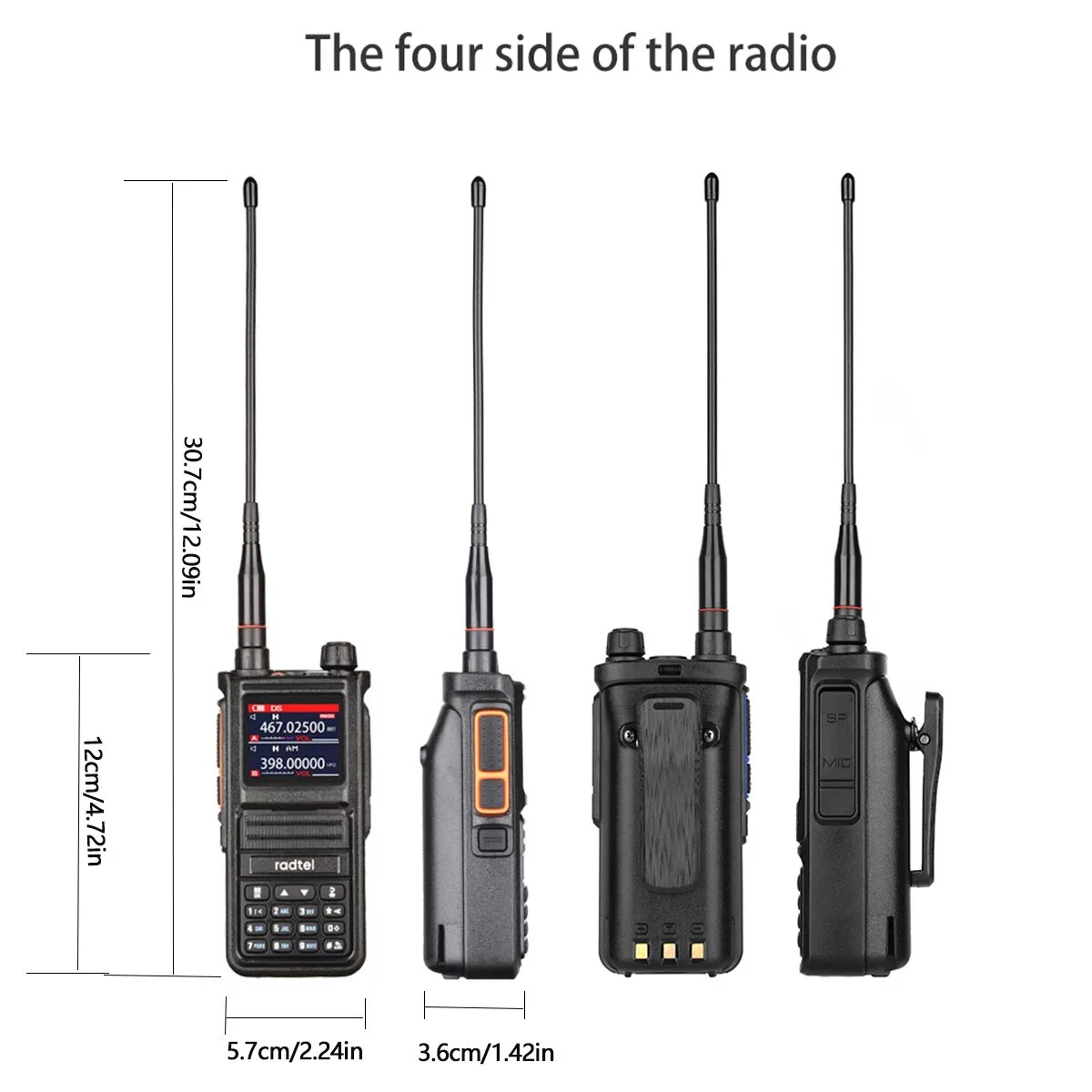 Handheld Full Band Ham Transceiver with Channels Air Band Scanner & NOAA Weather Receiver – view 2