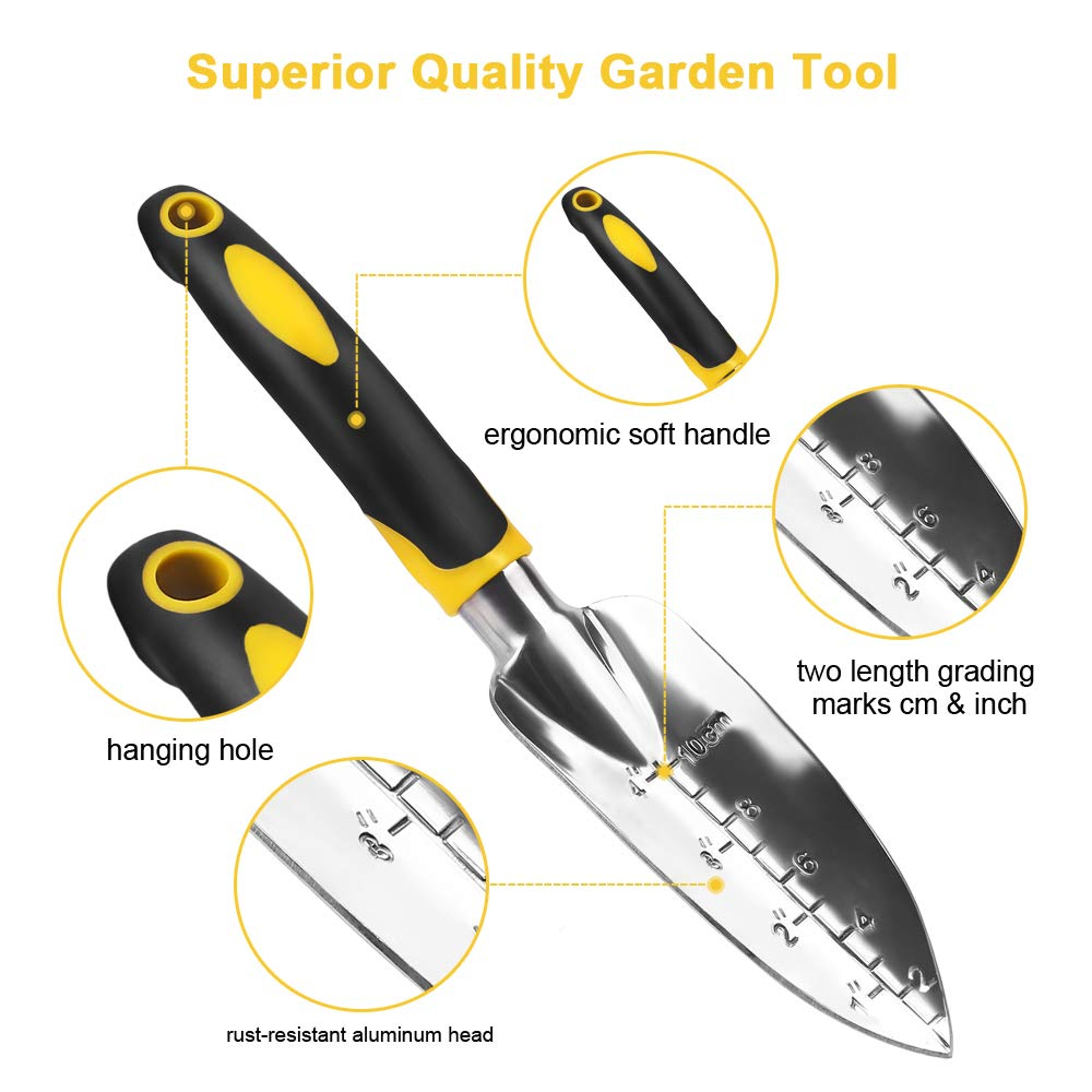 Premium Garden Hand Tools Set Ergonomic Trowel Rake  Cultivator For Bonsai  Lawn Care 0