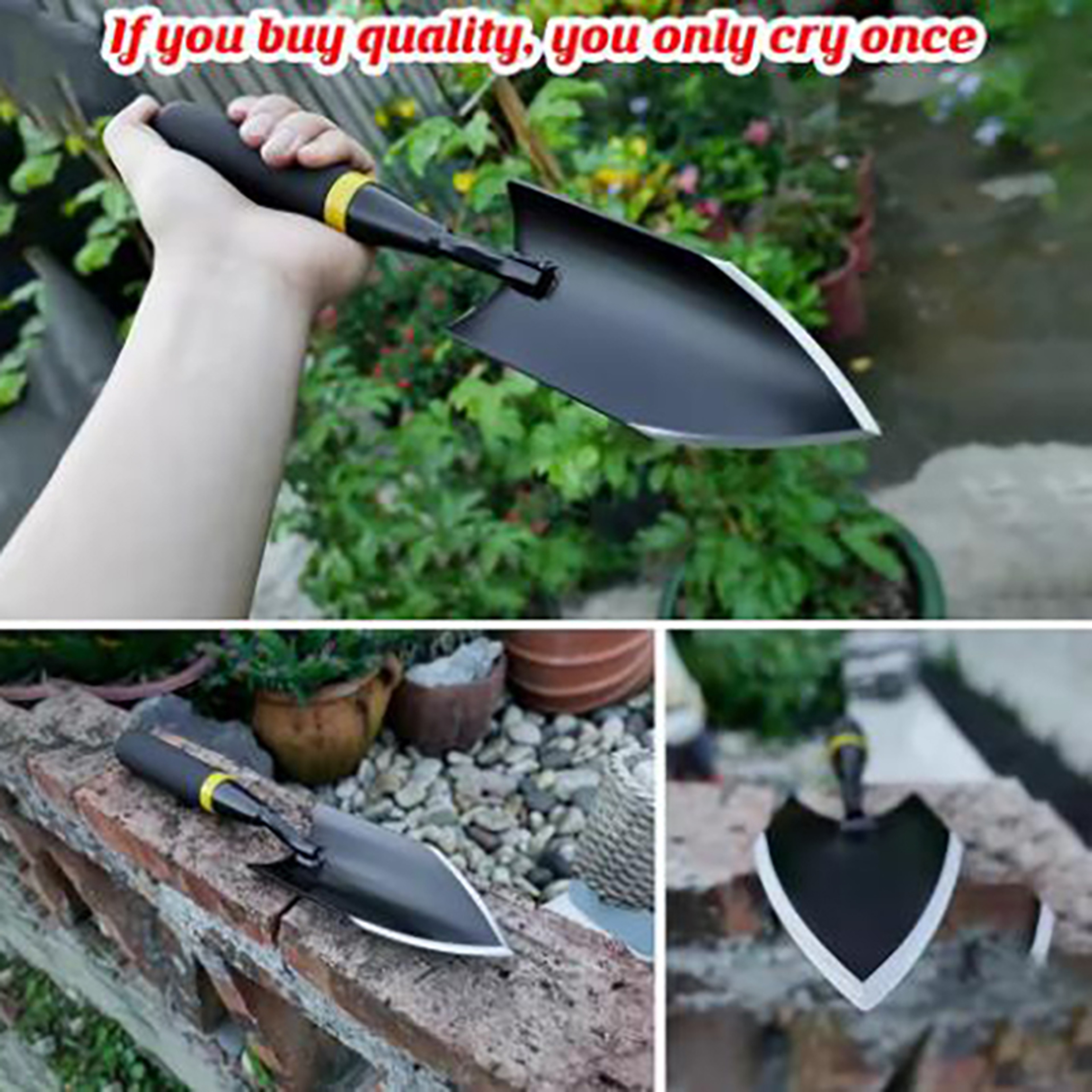 Heavy Duty Garden Trowel with Rubberized Handle for Easy Soil Digging & Transplanting – view 4