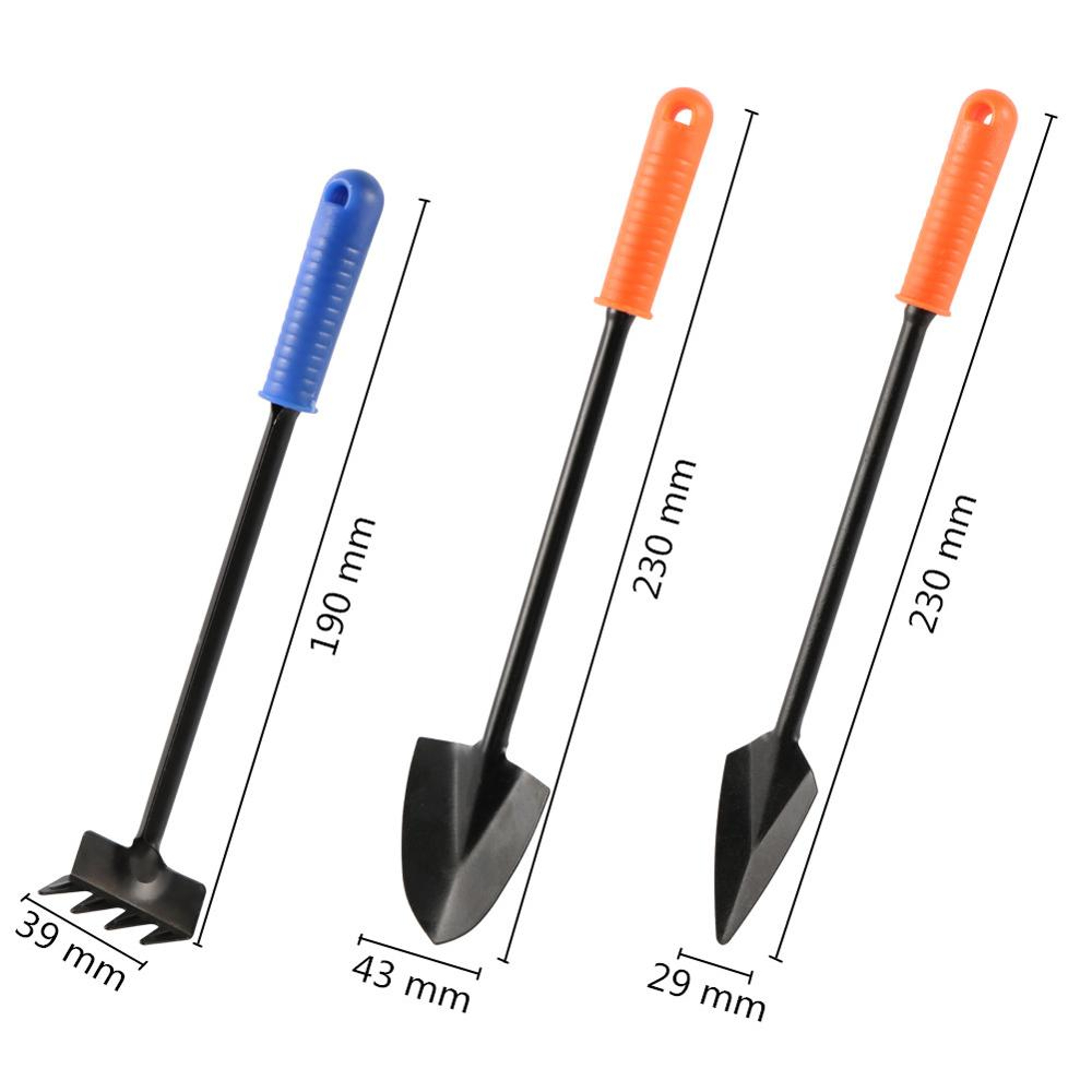 Compact Piece Gardening Tools Set for Indoor Plants Mini Shovel, Hand Trowel & Garden Rake – view 2