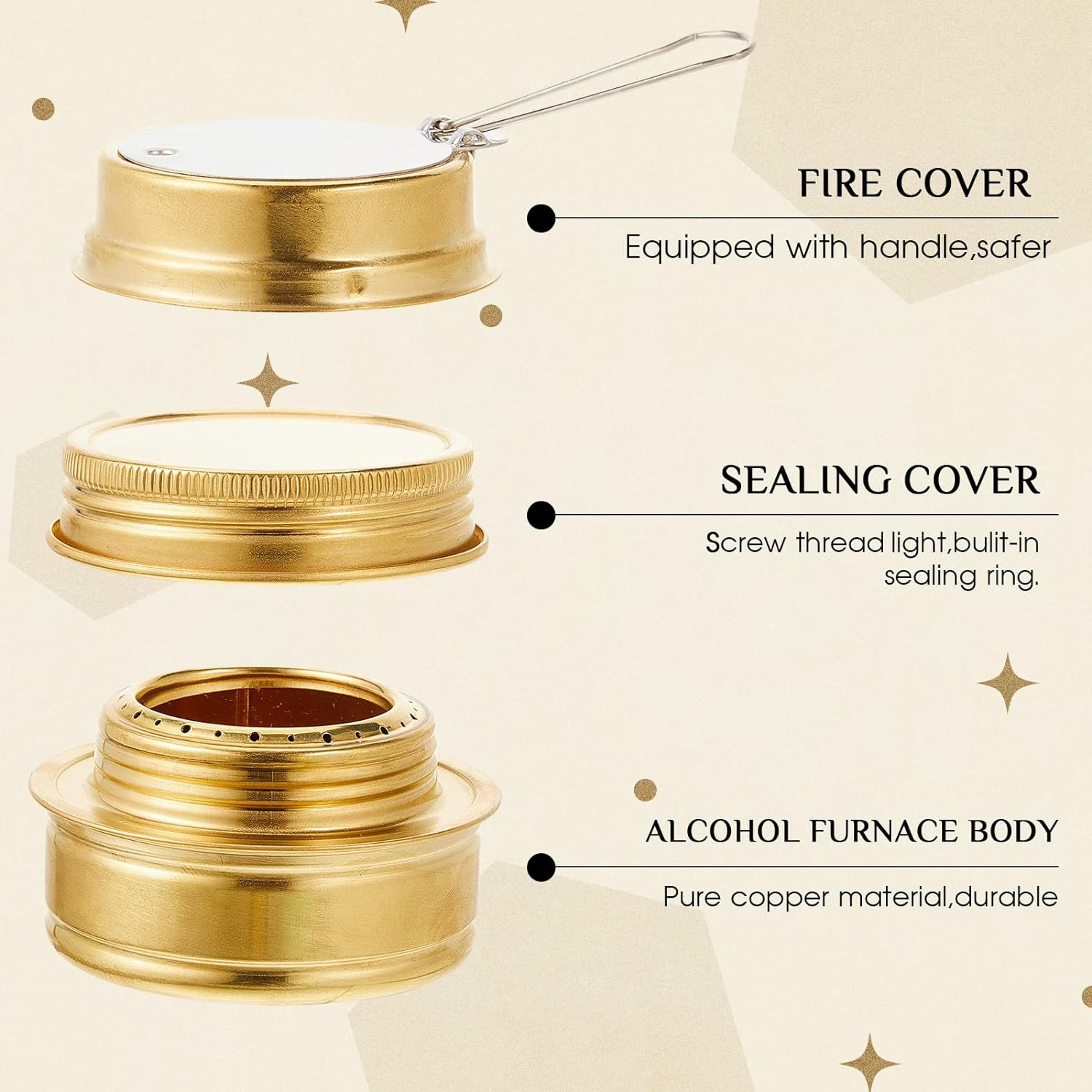 Brass Alcohol Burner With Flame Regulator Efficient Spirit Stove For Camping  Cooking 1