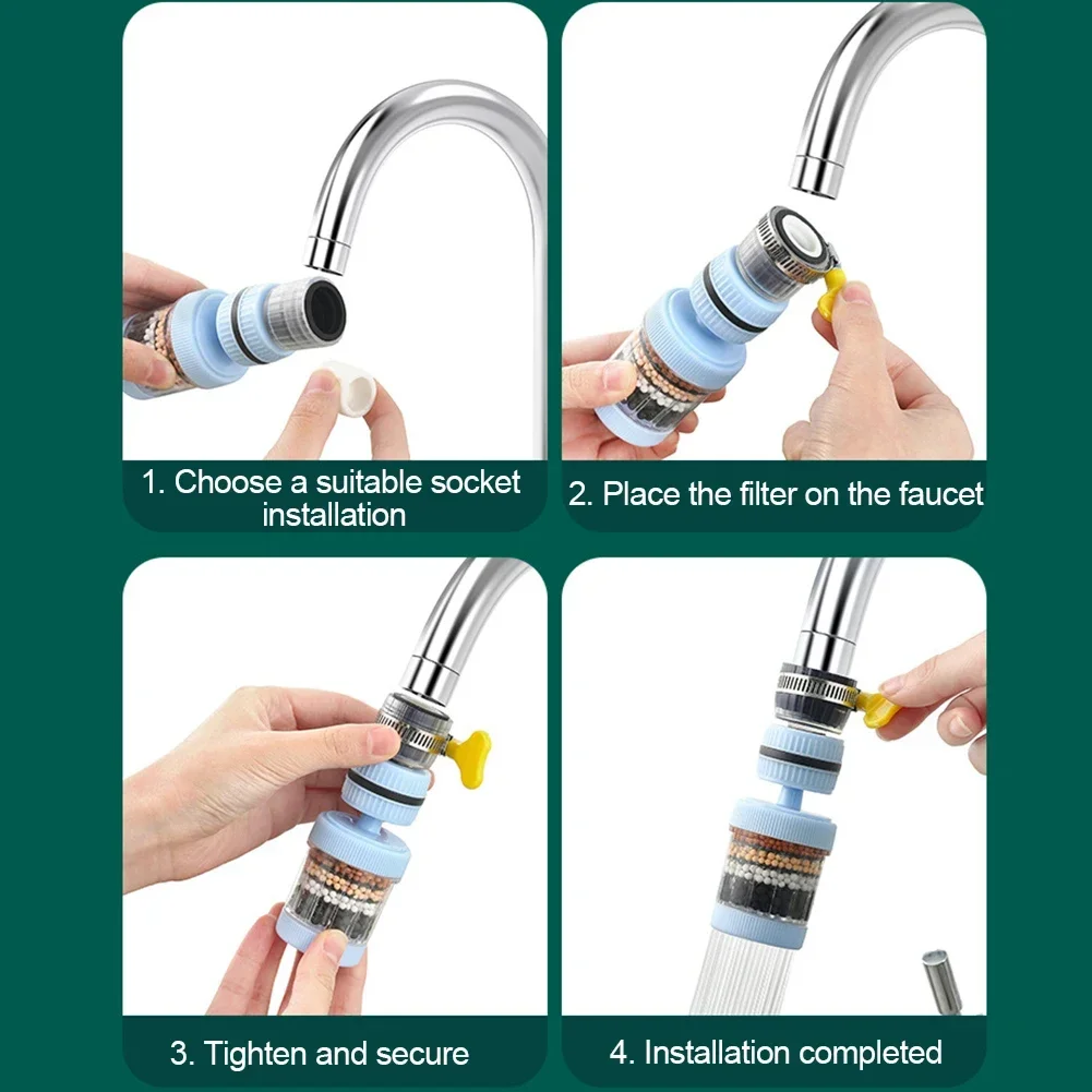 Layer Faucet Water Filter with Anti Splash Aerator and Water Saving Tap Purifier – view 6