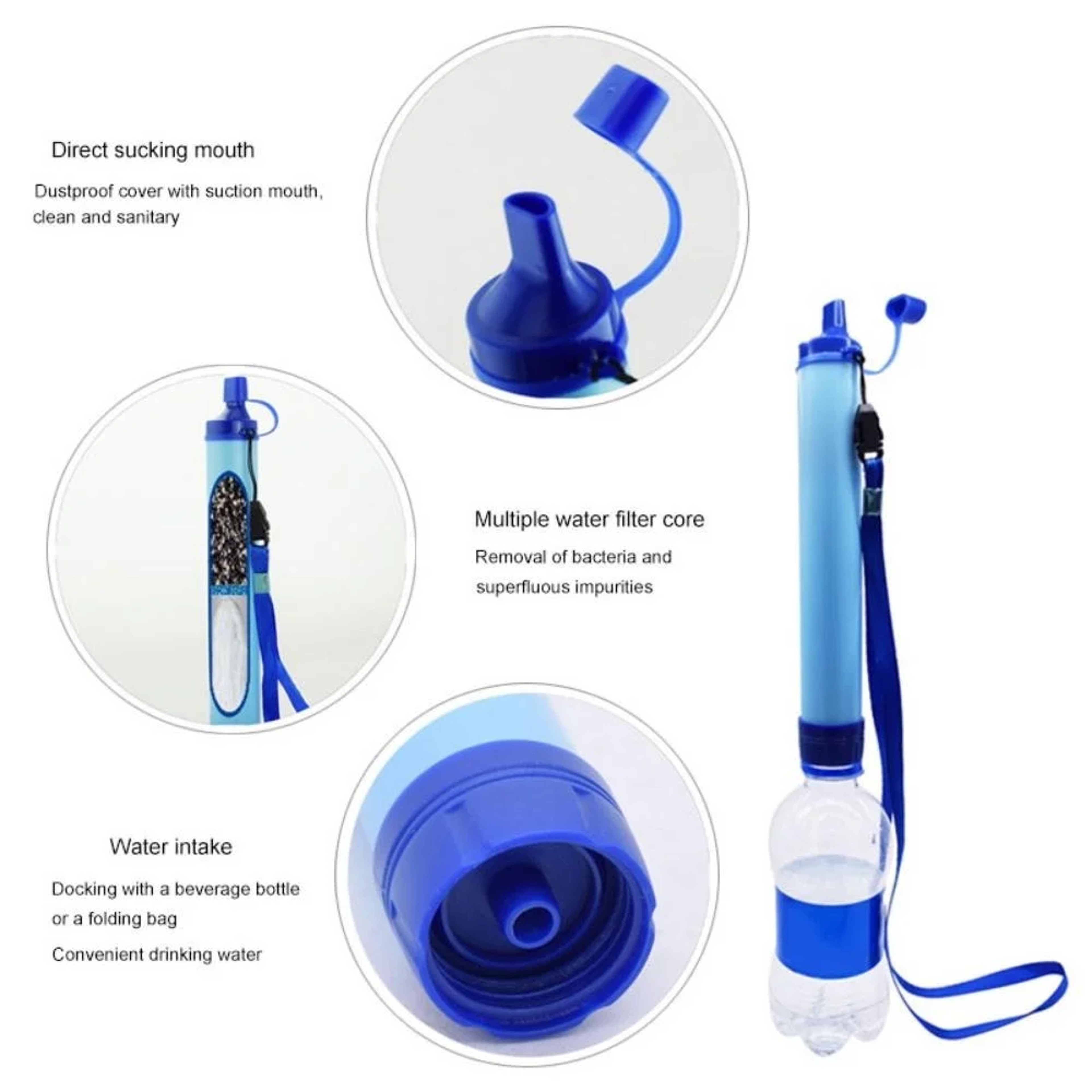 Portable Water Filter for Camping & Emergency Survival Lightweight Outdoor Purifier System – view 5