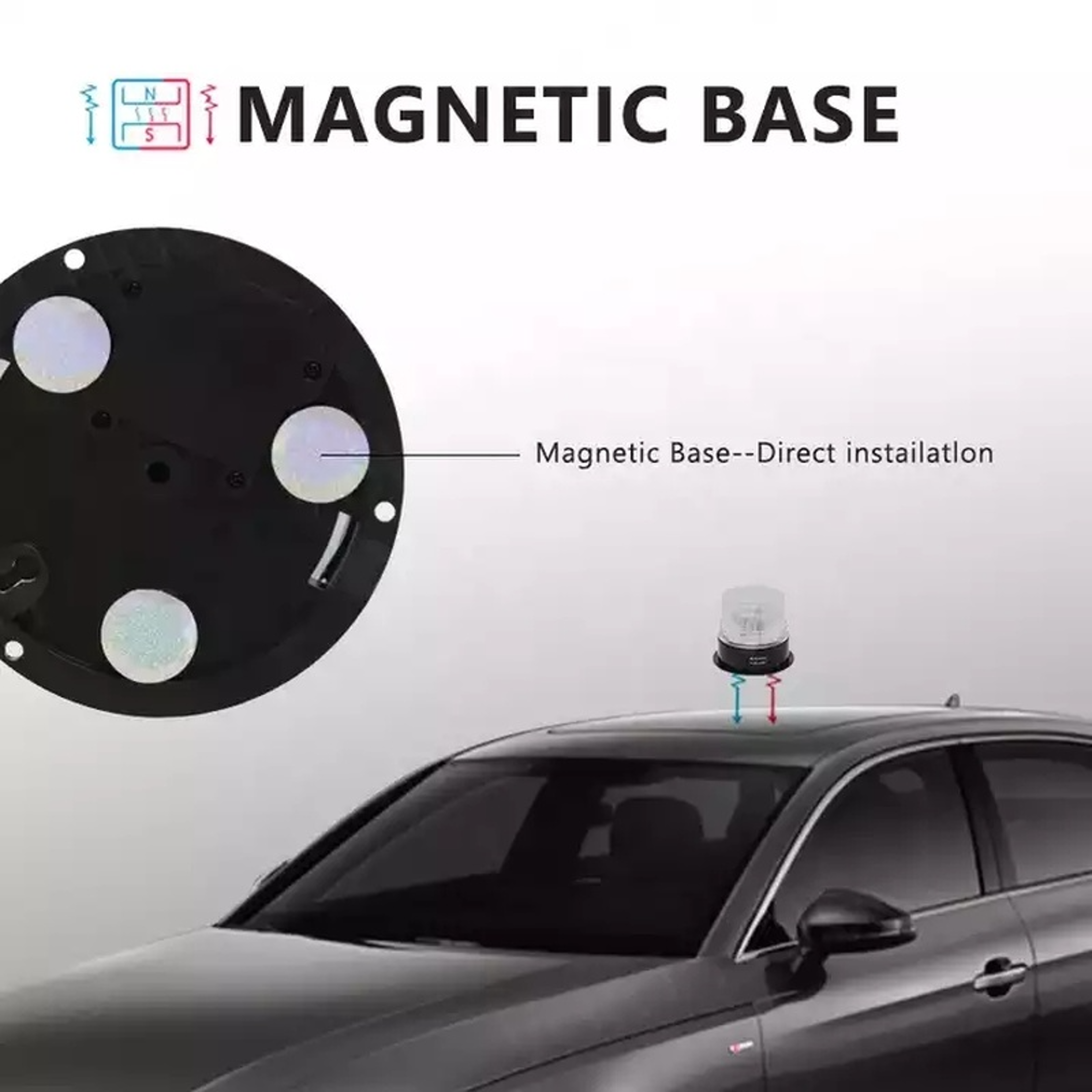 Wireless LED Car Emergency Rotating Beacon Strobe Light USB Rechargeable Magnetic Warning Light – view 5