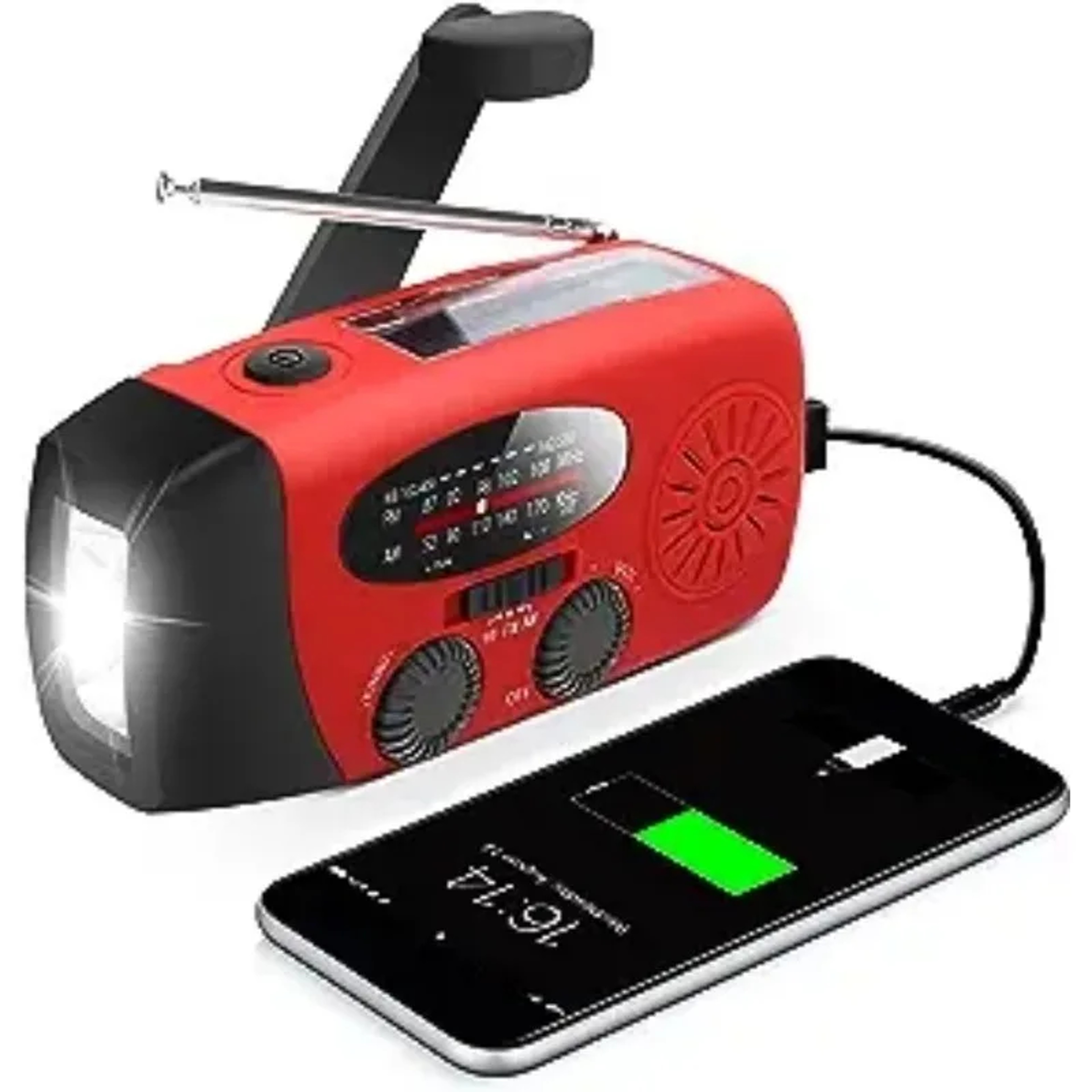 Solar Camping Light & Portable LED Flashlight with Power Bank and Radio – view 1