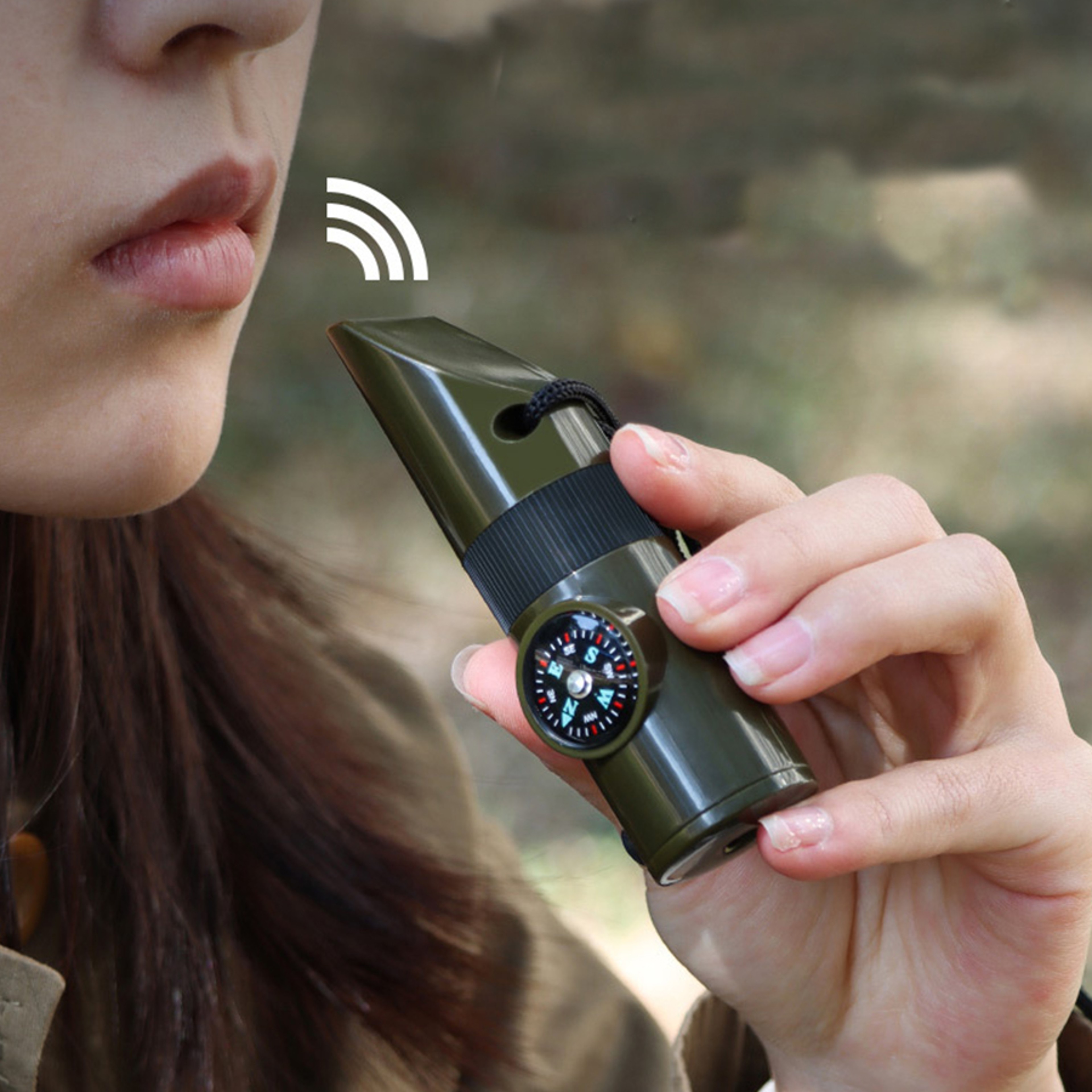 Outdoor Multi Function Survival Tool with Compass, Whistle & Flashlight – view 2