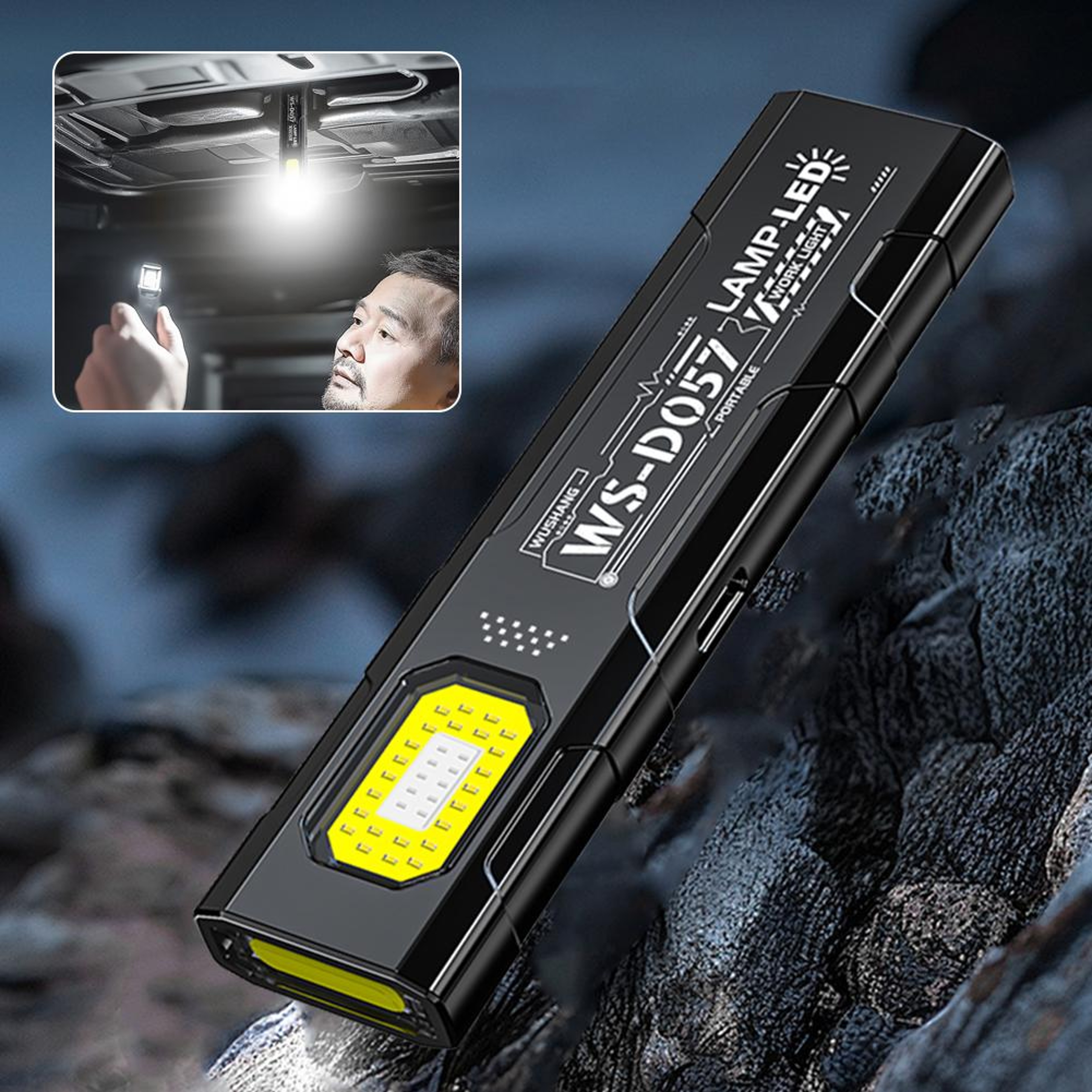 Mini Magnetic Dual Light Source Flashlight Ultra Bright Camping & Emergency Torch – view 1