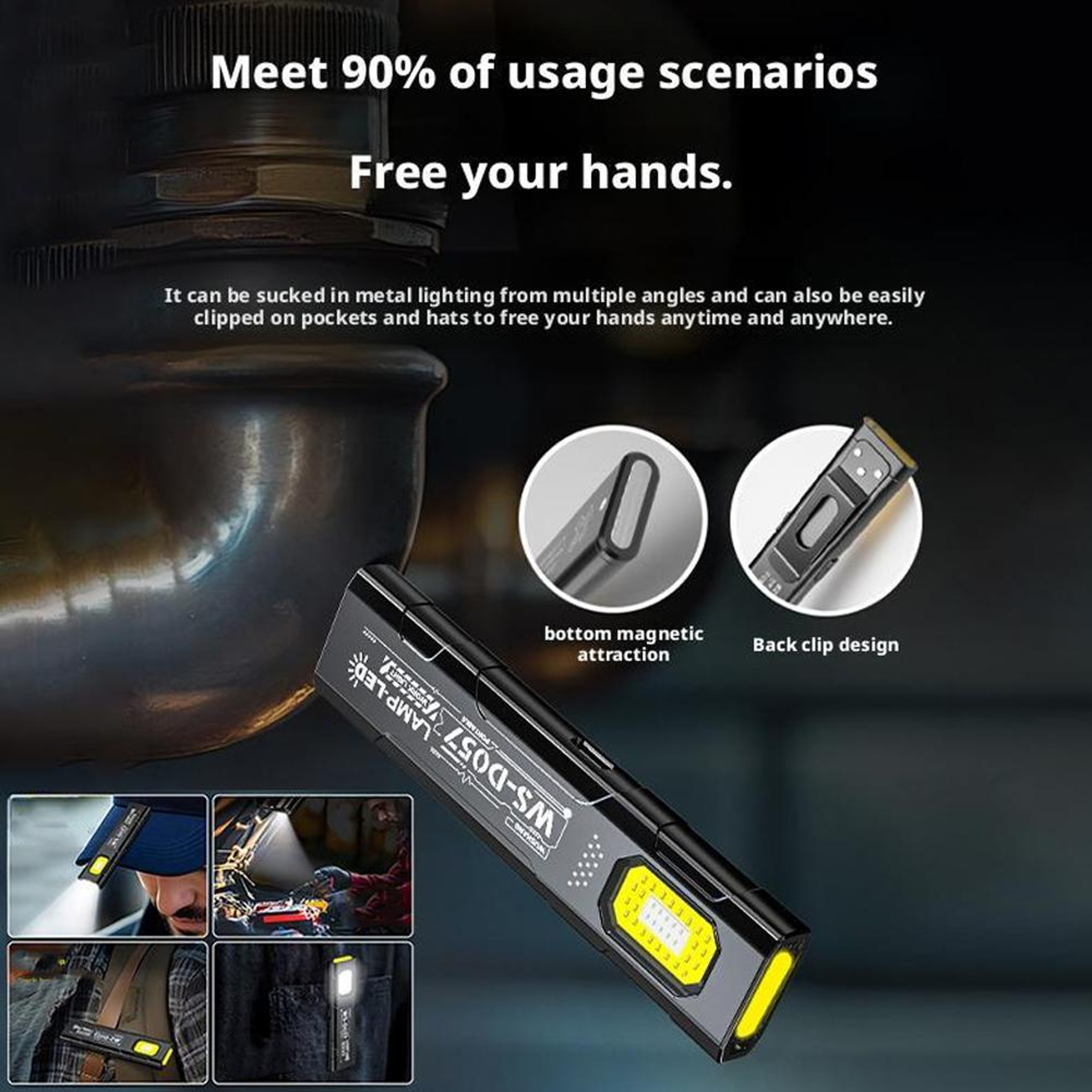 Mini Magnetic Dual Light Source Flashlight Ultra Bright Camping & Emergency Torch – view 5