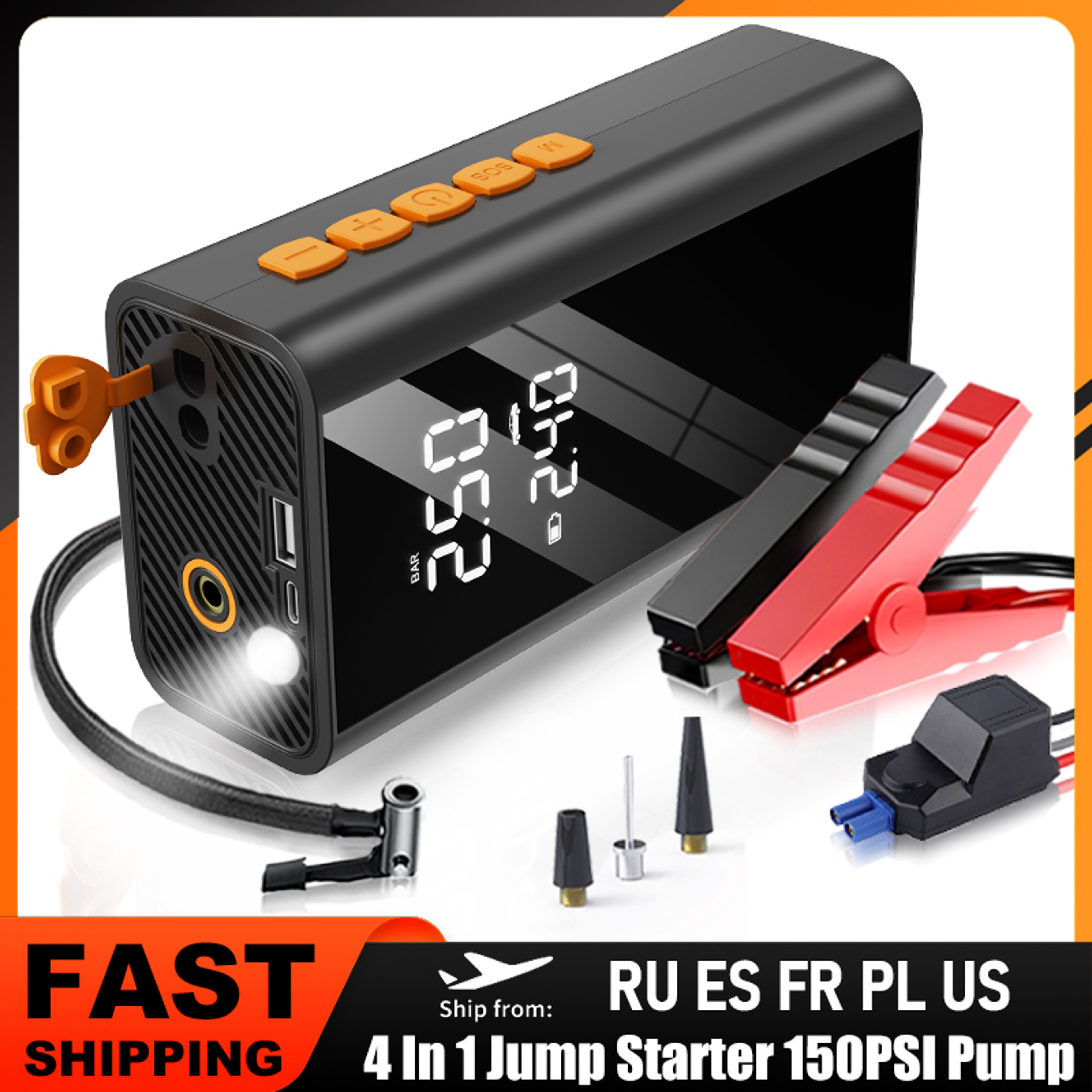 Car Jump Starter & Portable Air Compressor with Wireless Tire Pump – view 1