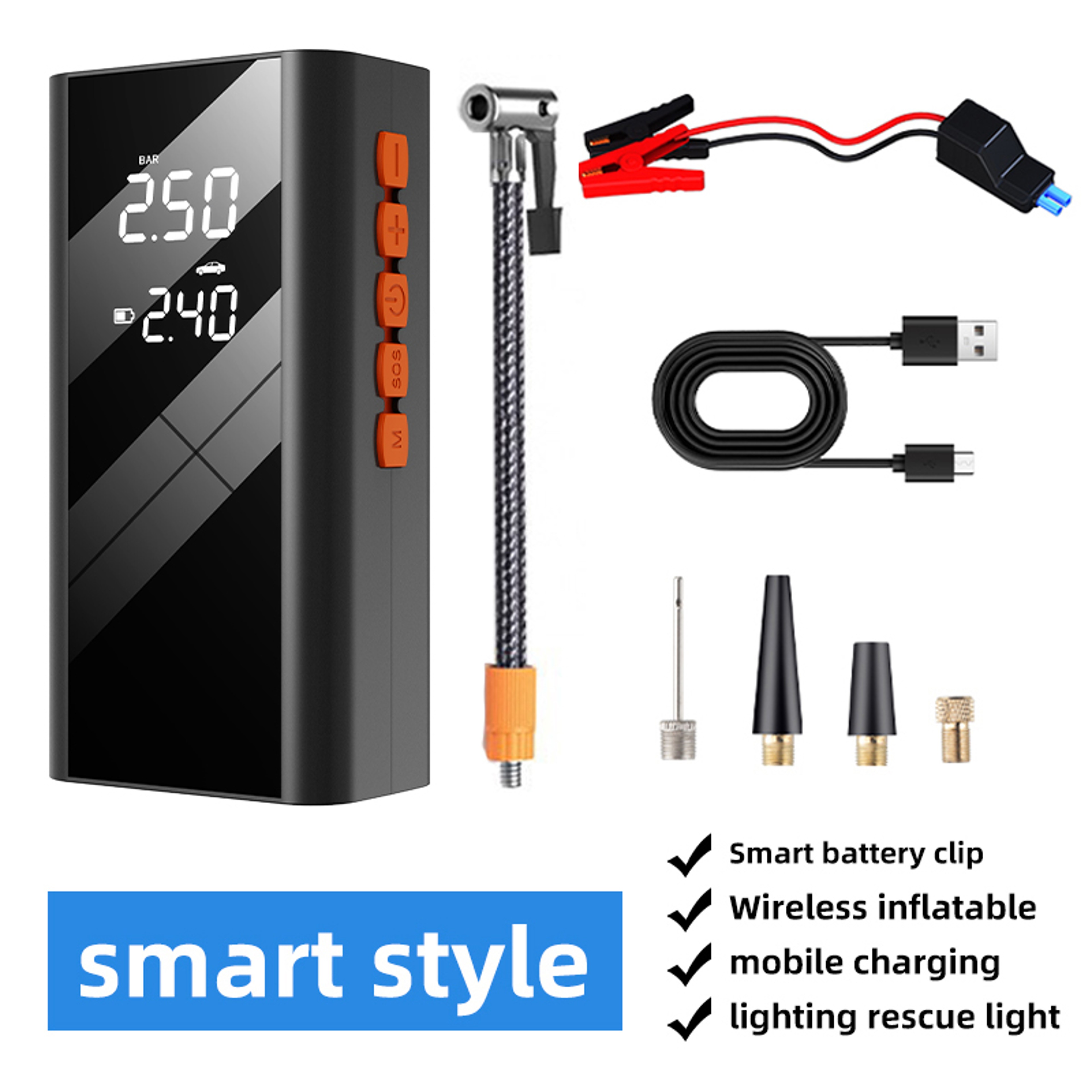 Car Jump Starter & Portable Air Compressor with Wireless Tire Pump – view 7
