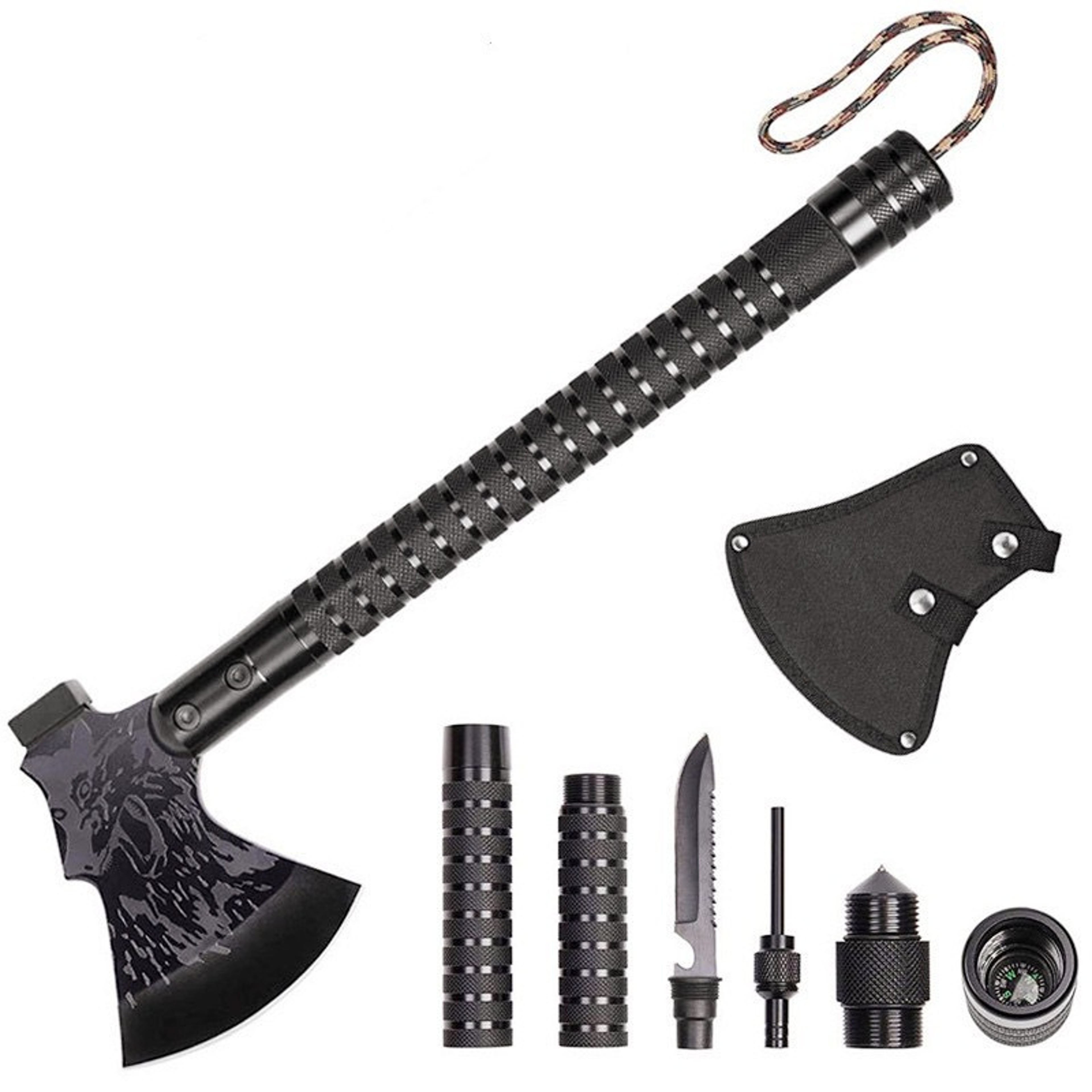 Foldable Aluminum Survival Axe with Compass Outdoor & Camping Tool – view 6