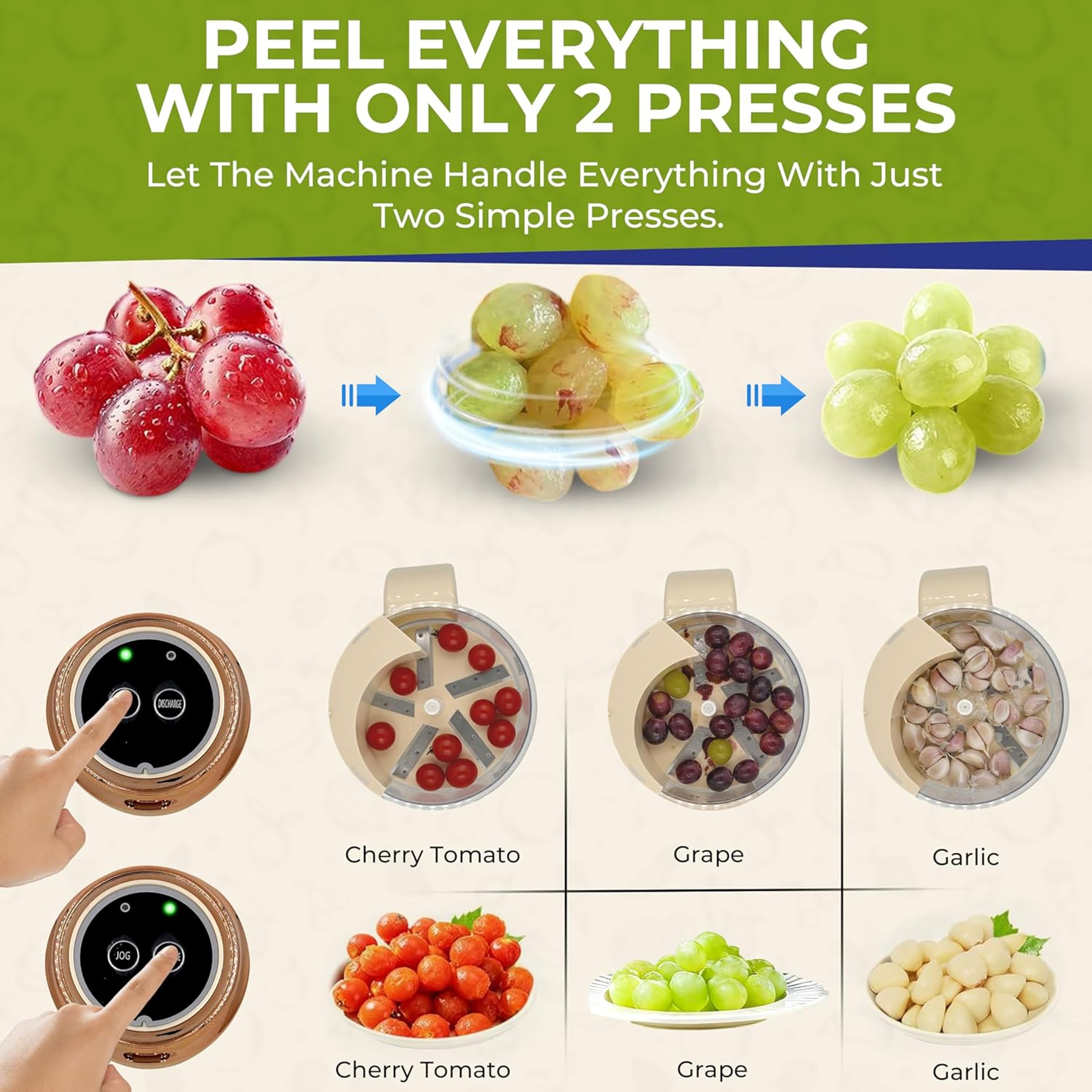 Electric Garlic Peeler & Grape Peeler Machine for Small Fruits and Cherry Tomatoes – view 5