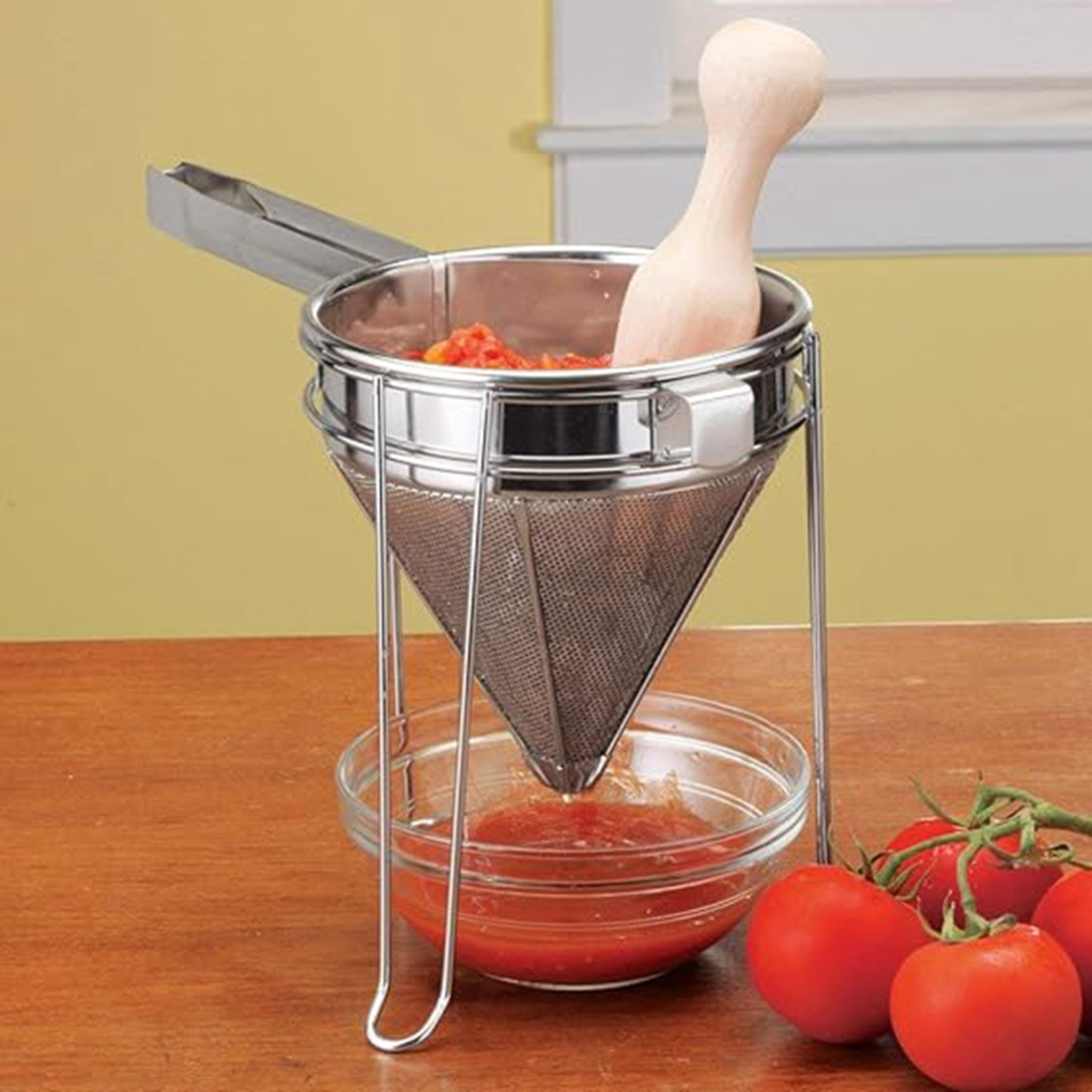 Premium Stainless Steel Bouillon Strainer Fine Mesh China Cap for Smooth Sauces and Broths – view 3