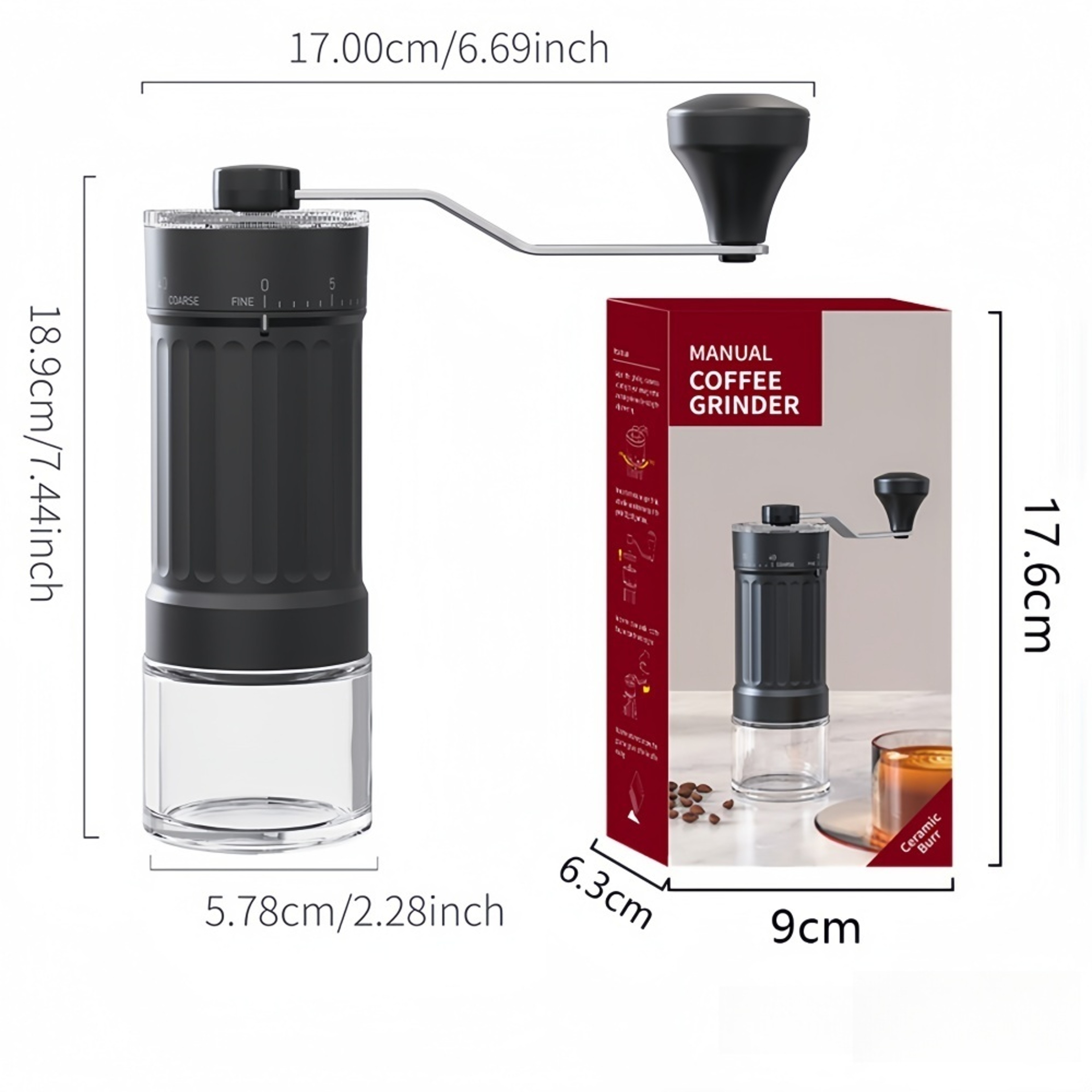 Precision Manual Coffee Grinder with Adjustable Settings & Ceramic Burr Core – view 7