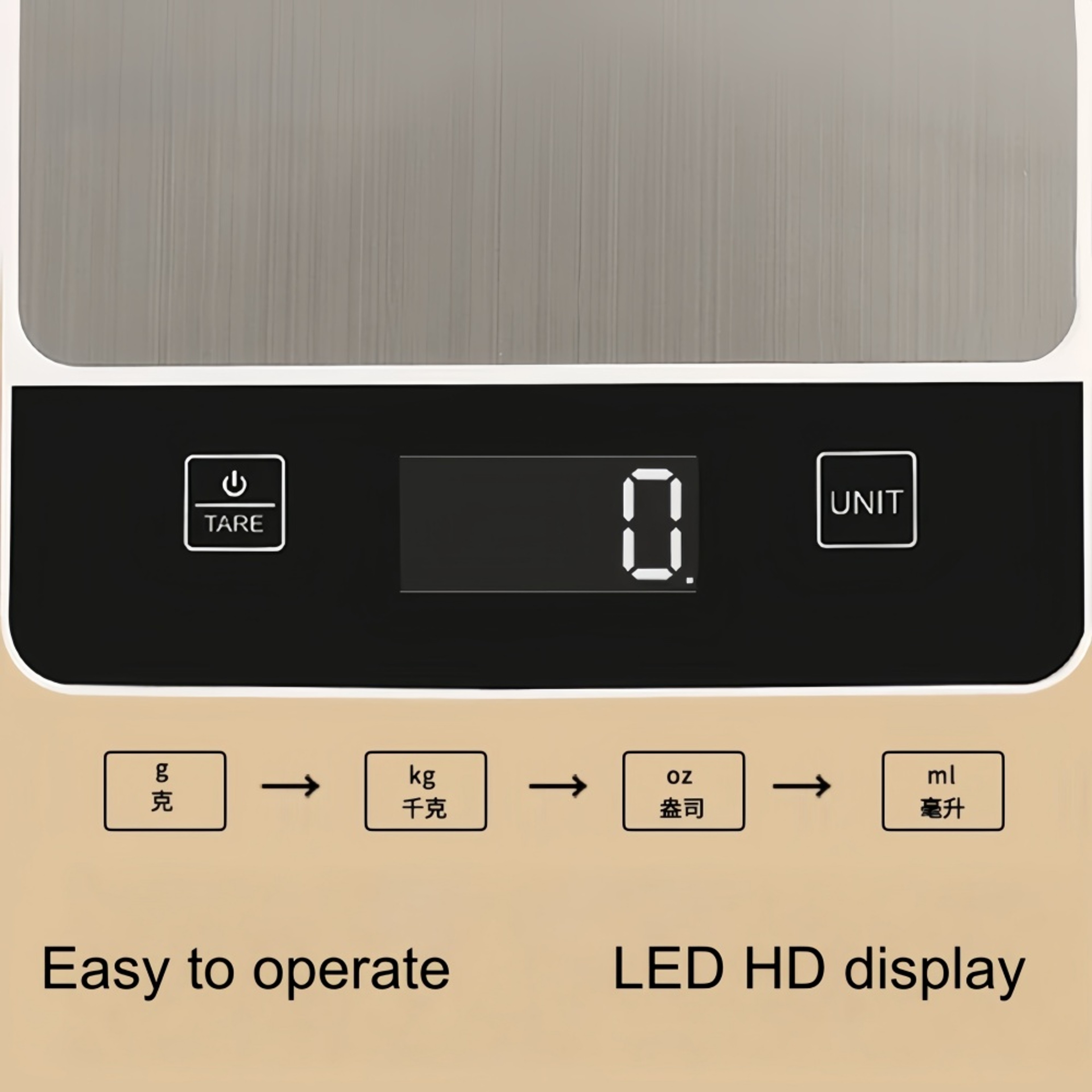 Digital Kitchen Scale Precision Food Scale with LED Display and Waterproof Surface – view 5