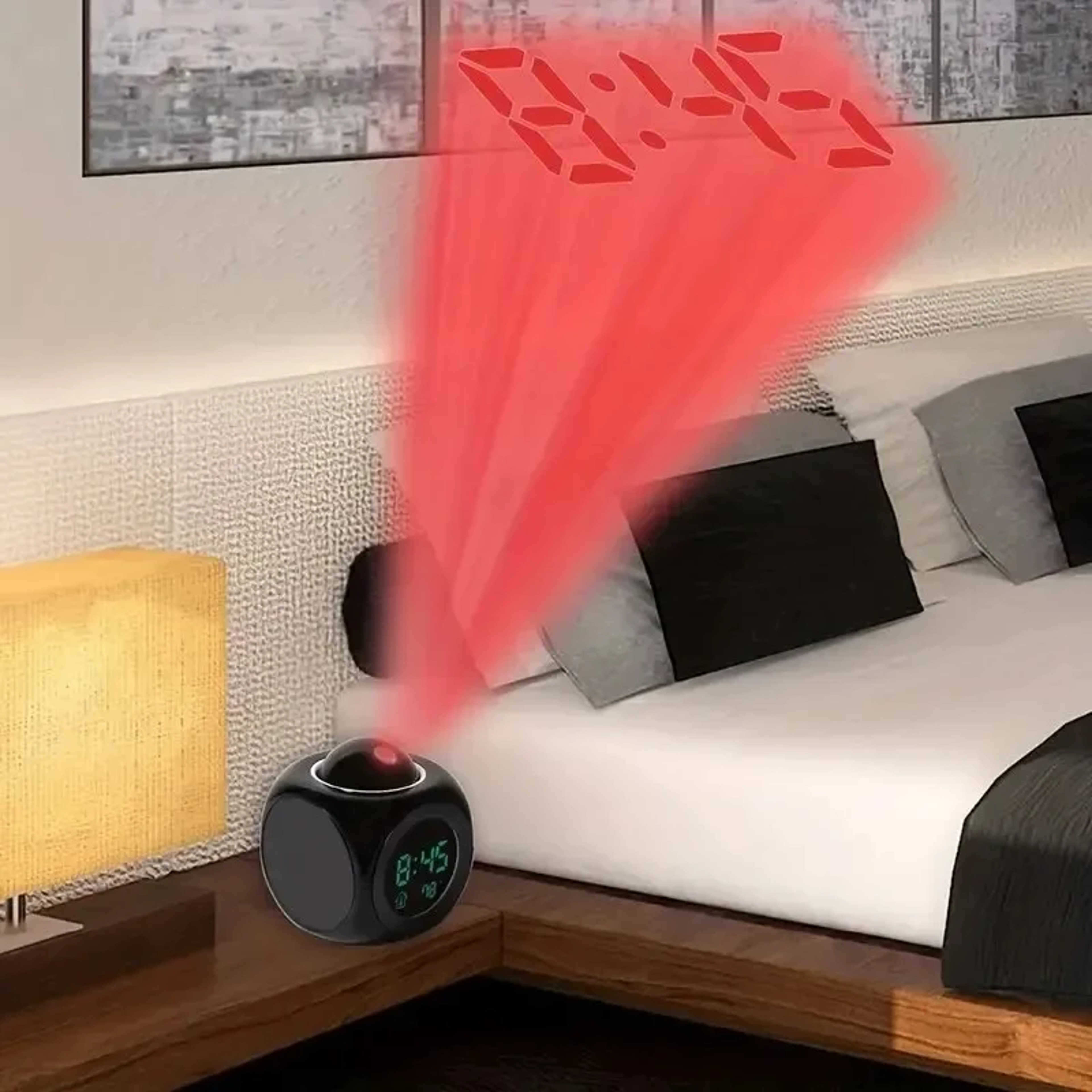 Smart Projection Alarm Clock with Ceiling Display Voice Control and Temperature Monitor – view 3