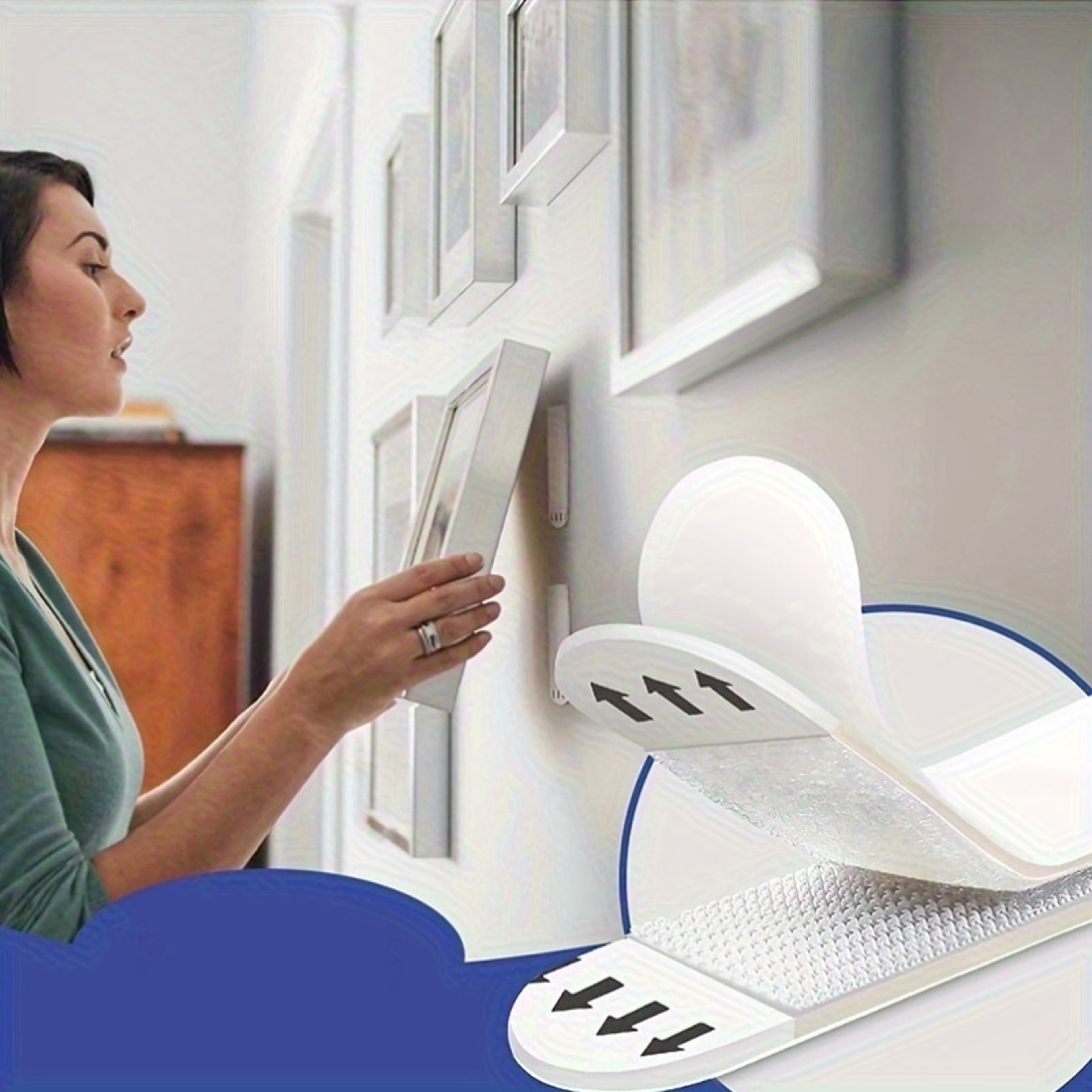 Heavy Duty Adhesive Wall Hooks No Drill Picture Hangers for Damage Free Frame Mounting – view 1