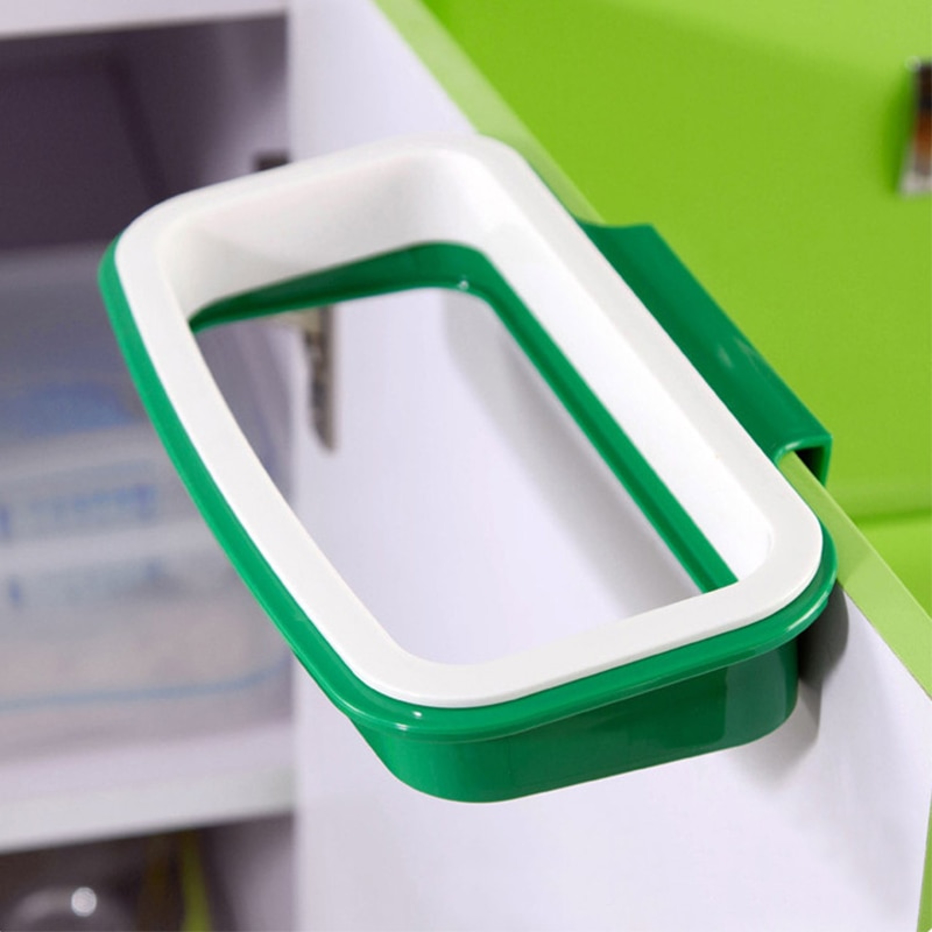 Portable Kitchen Cabinet Trash Bag Holder with Lid Clip On Hanging Garbage Rack – view 6