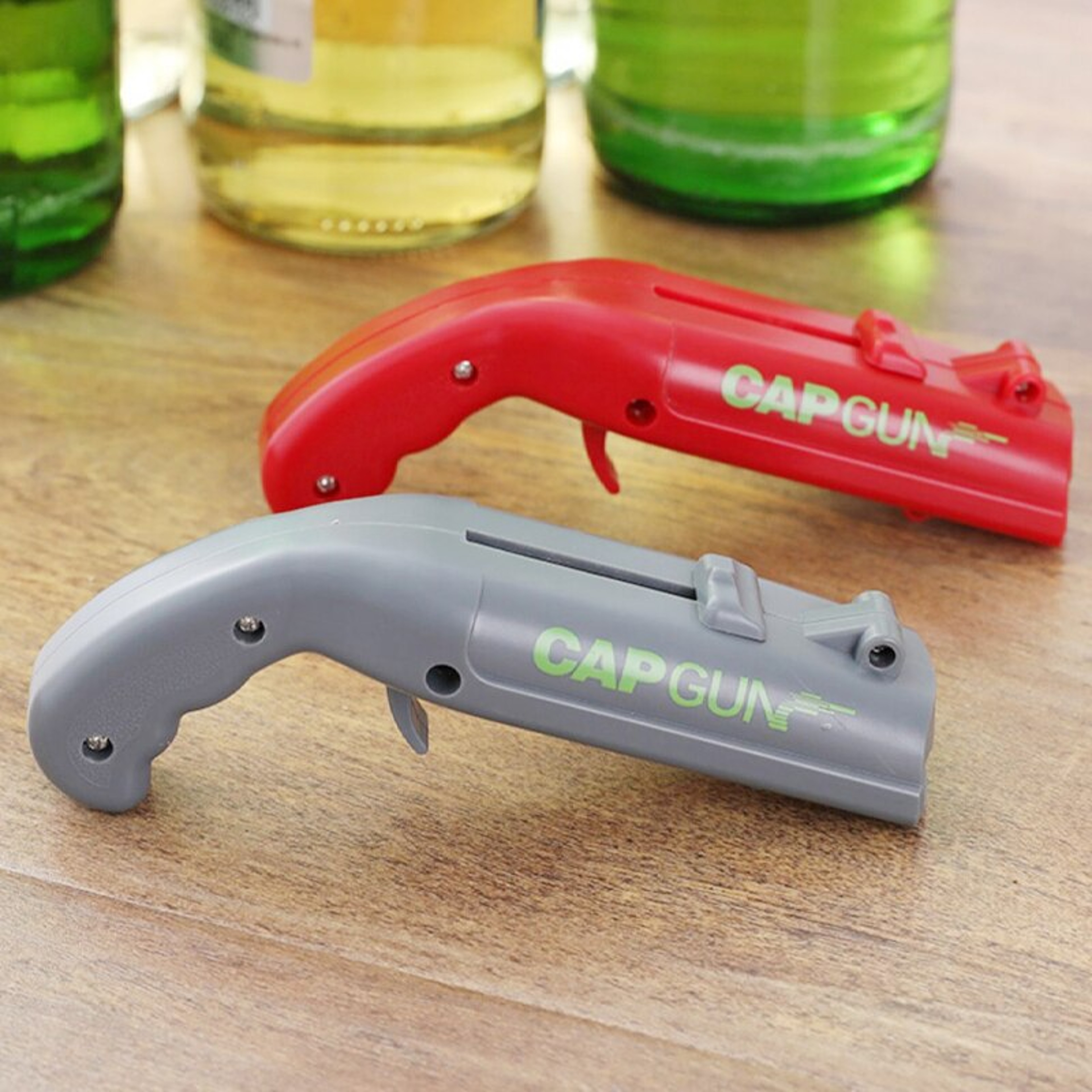 Spring Launch Bottle Opener Gun Portable Cap Launcher Bar Tool 3