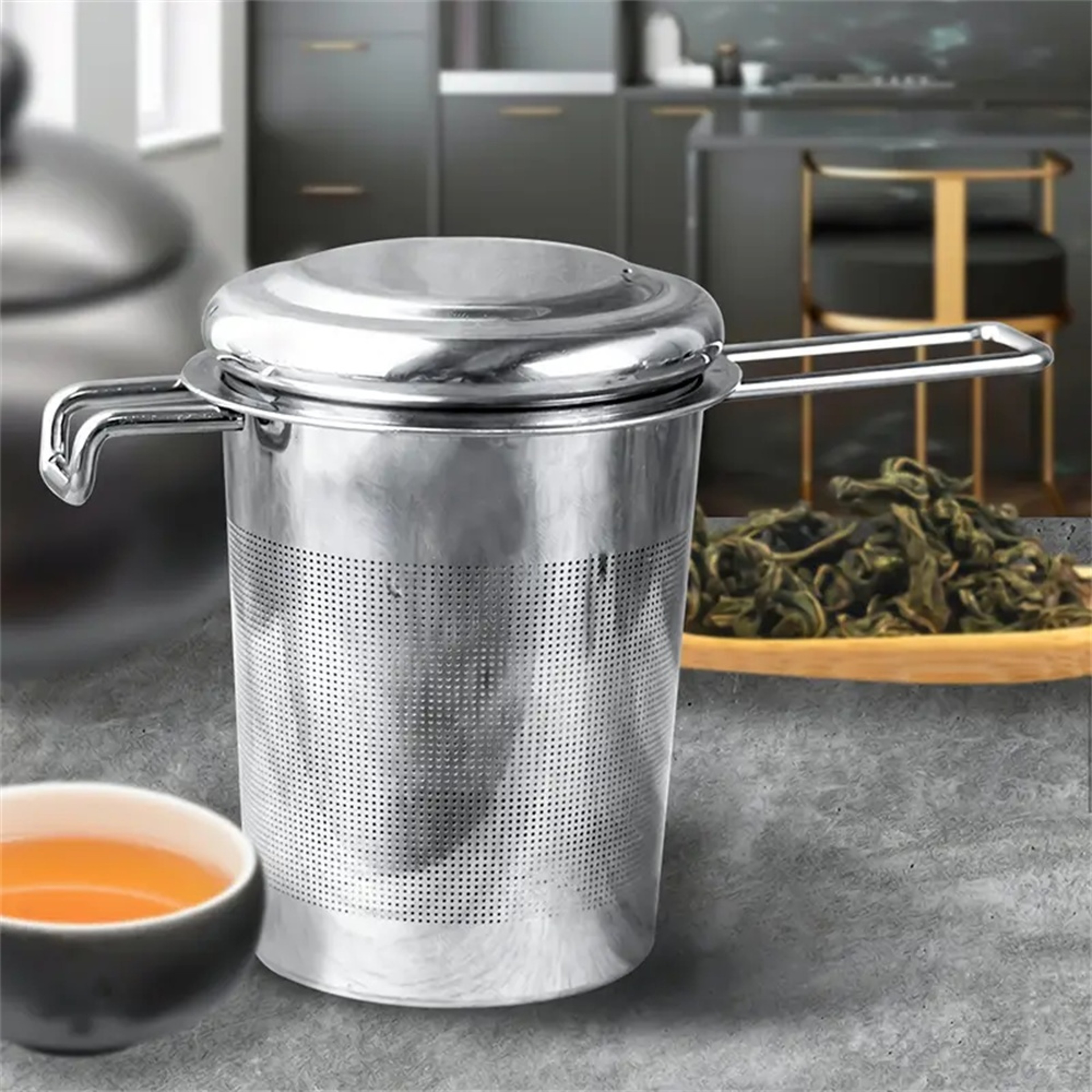 Stainless Steel Tea Infuser with Lid Fine Mesh Loose Leaf Tea Strainer Basket – view 2