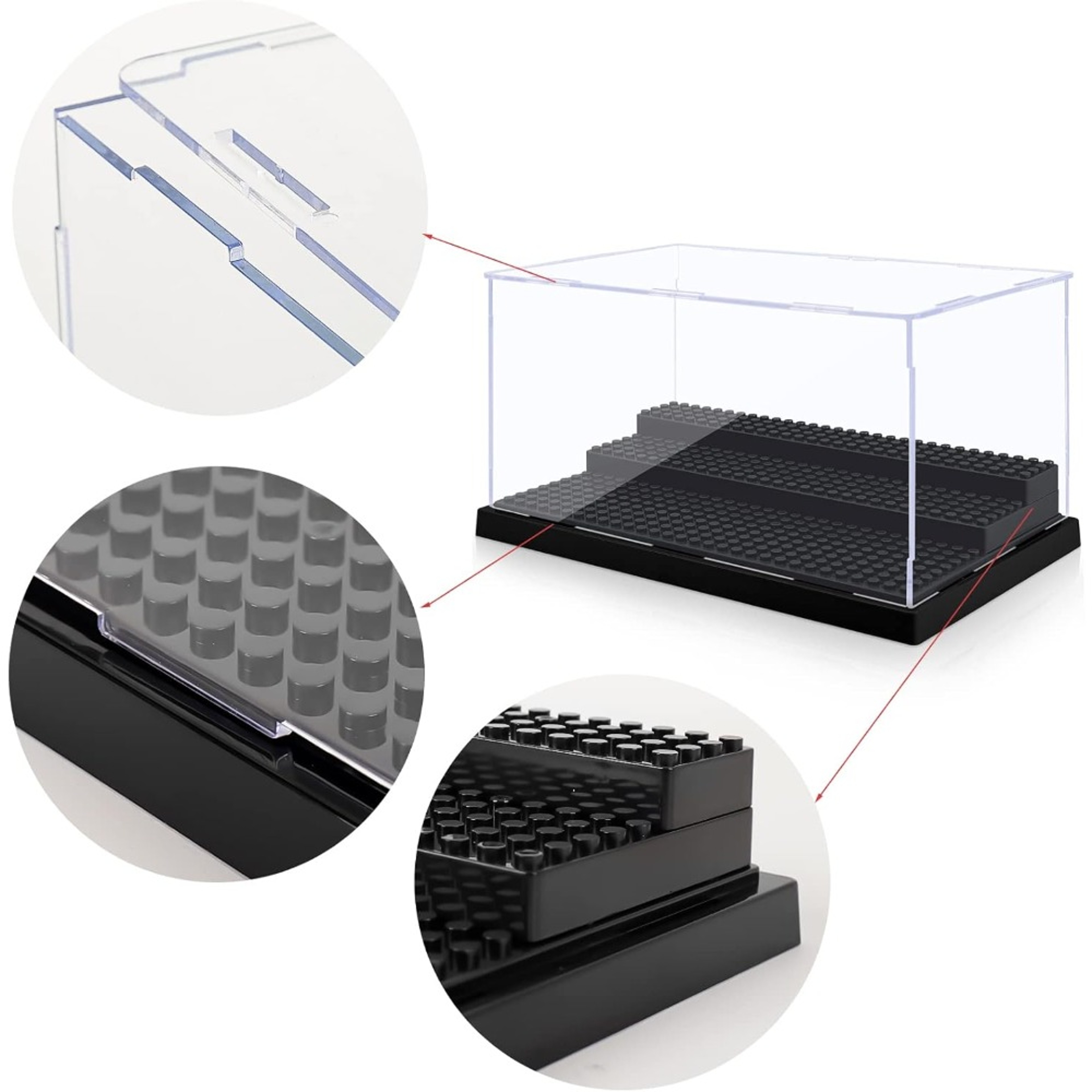 Large Acrylic Display Case with Movable Steps Dustproof Clear Storage for Collectibles – view 2