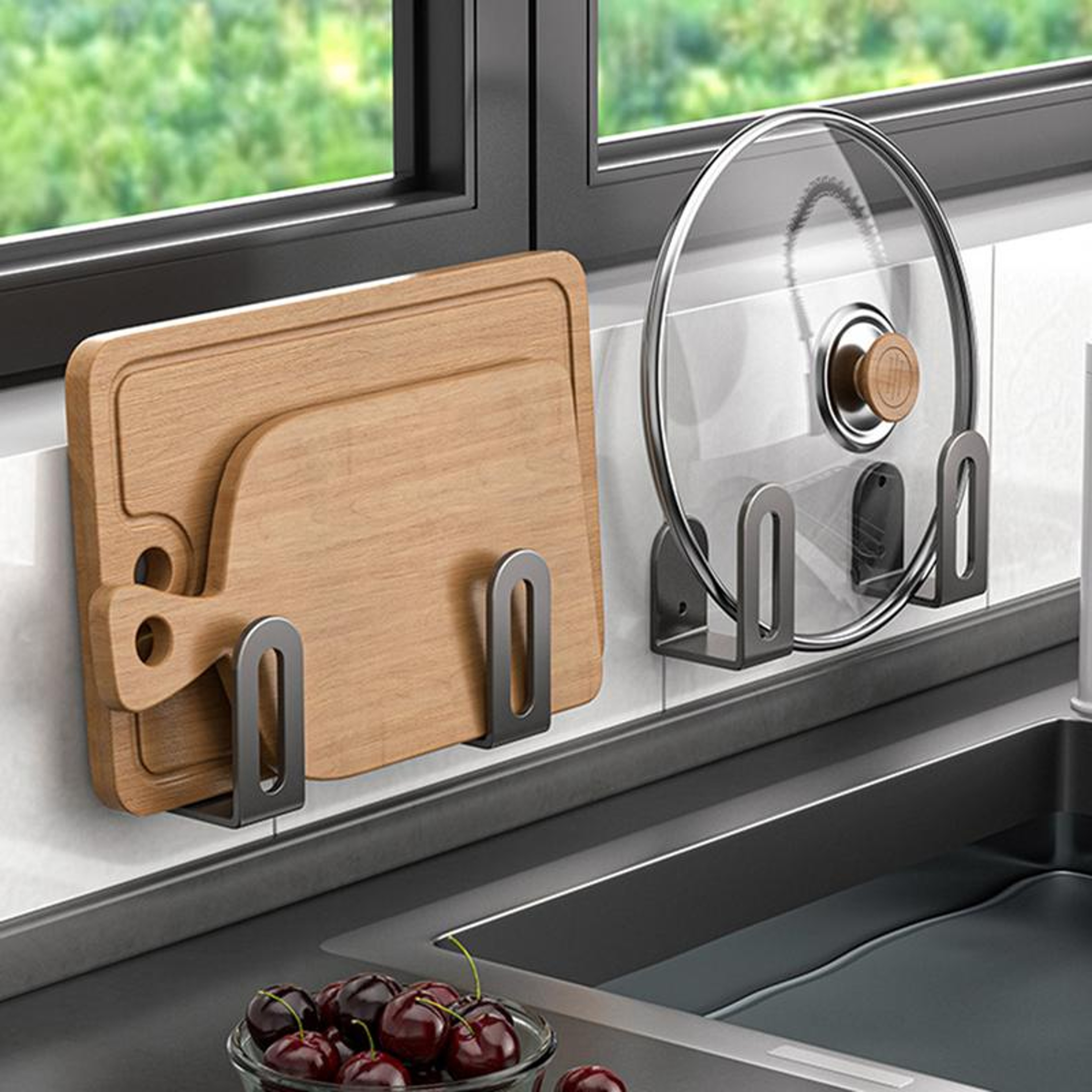 Space Saver Pot Lid Holder & Cabinet Storage Rack – view 3